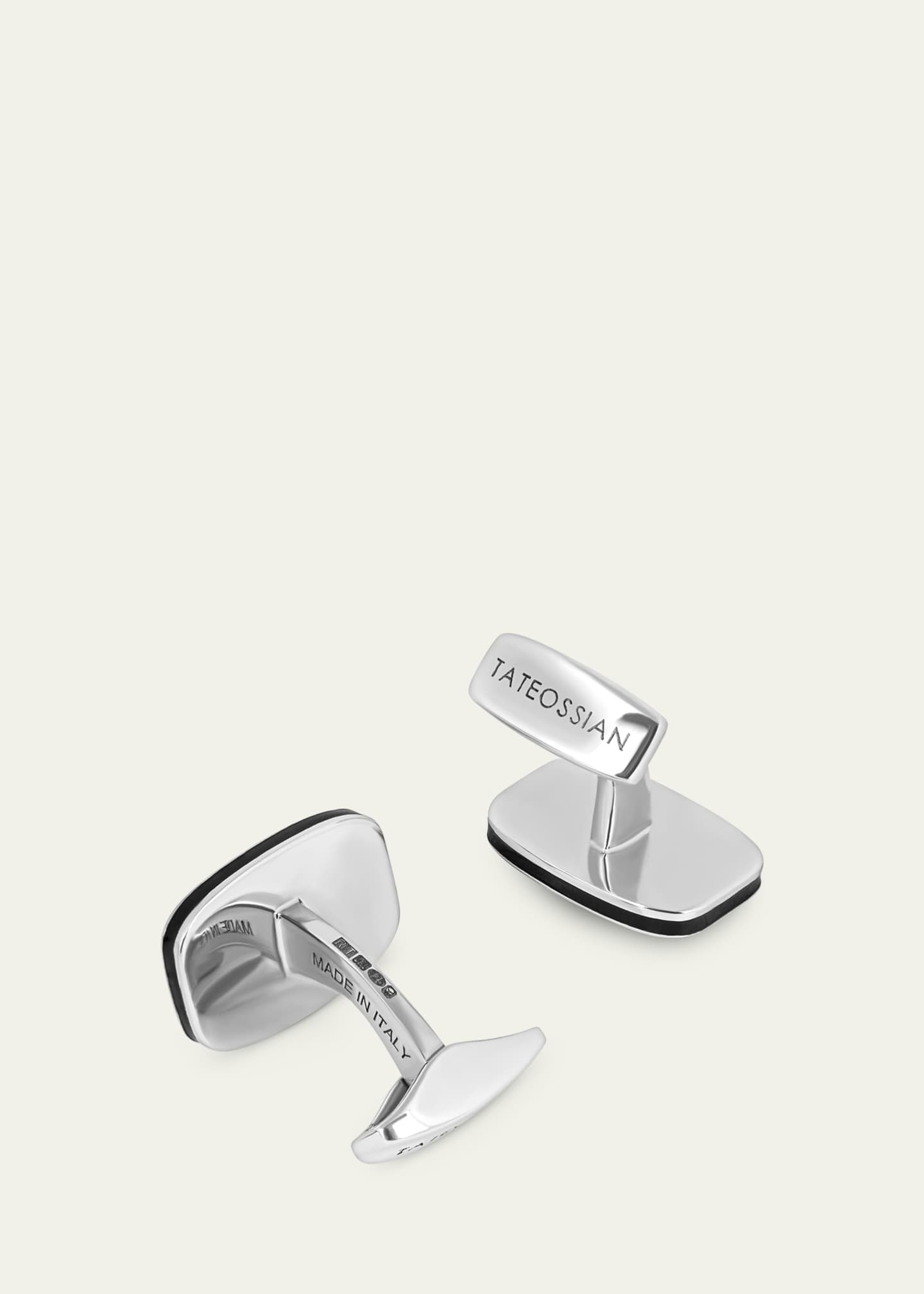 Tateossian Men's Central Claw Grey Diamond Cufflinks Image 4 of 4