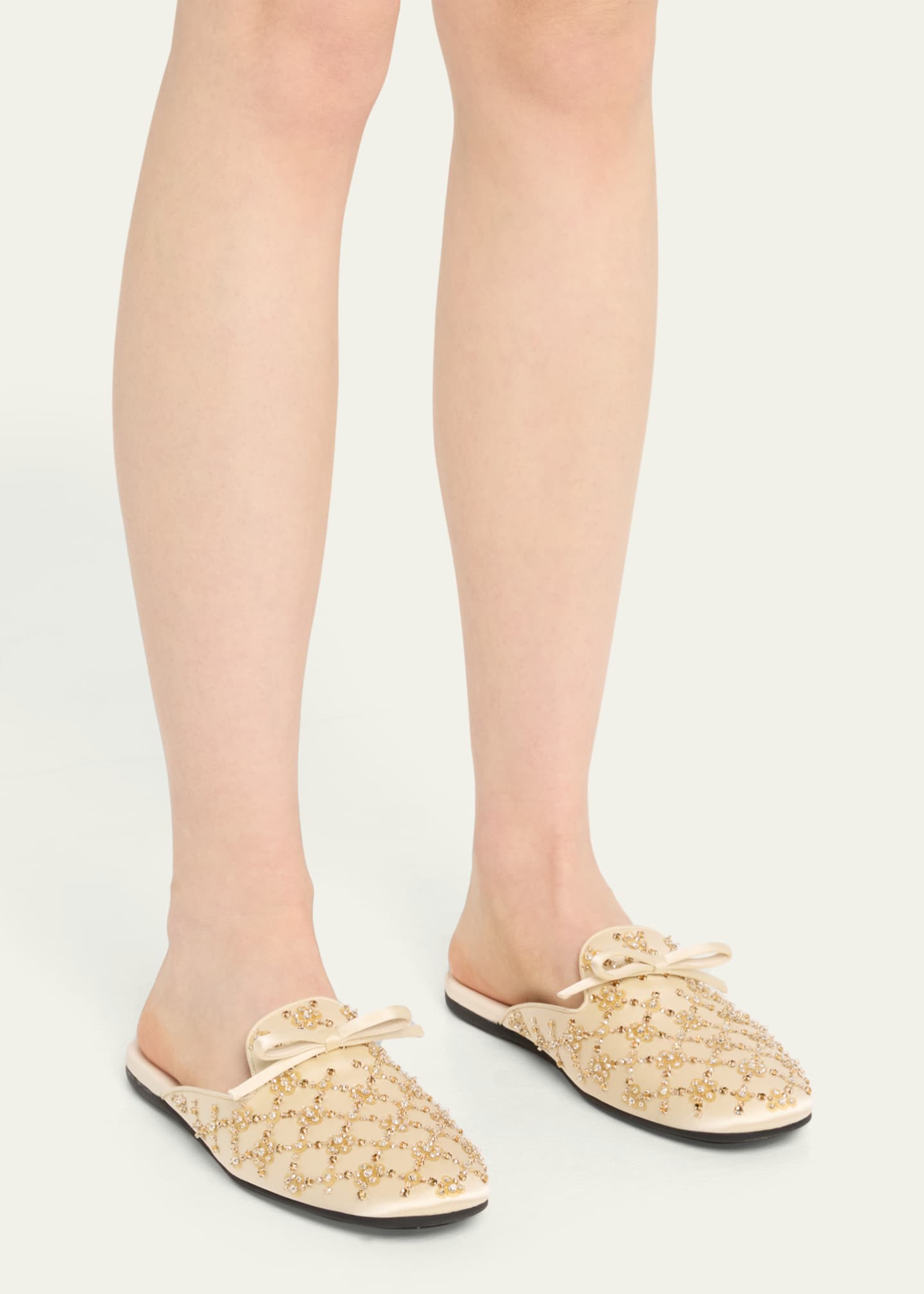 Miu Miu Pantofola Silk Beaded Slipper Loafers - Bergdorf Goodman