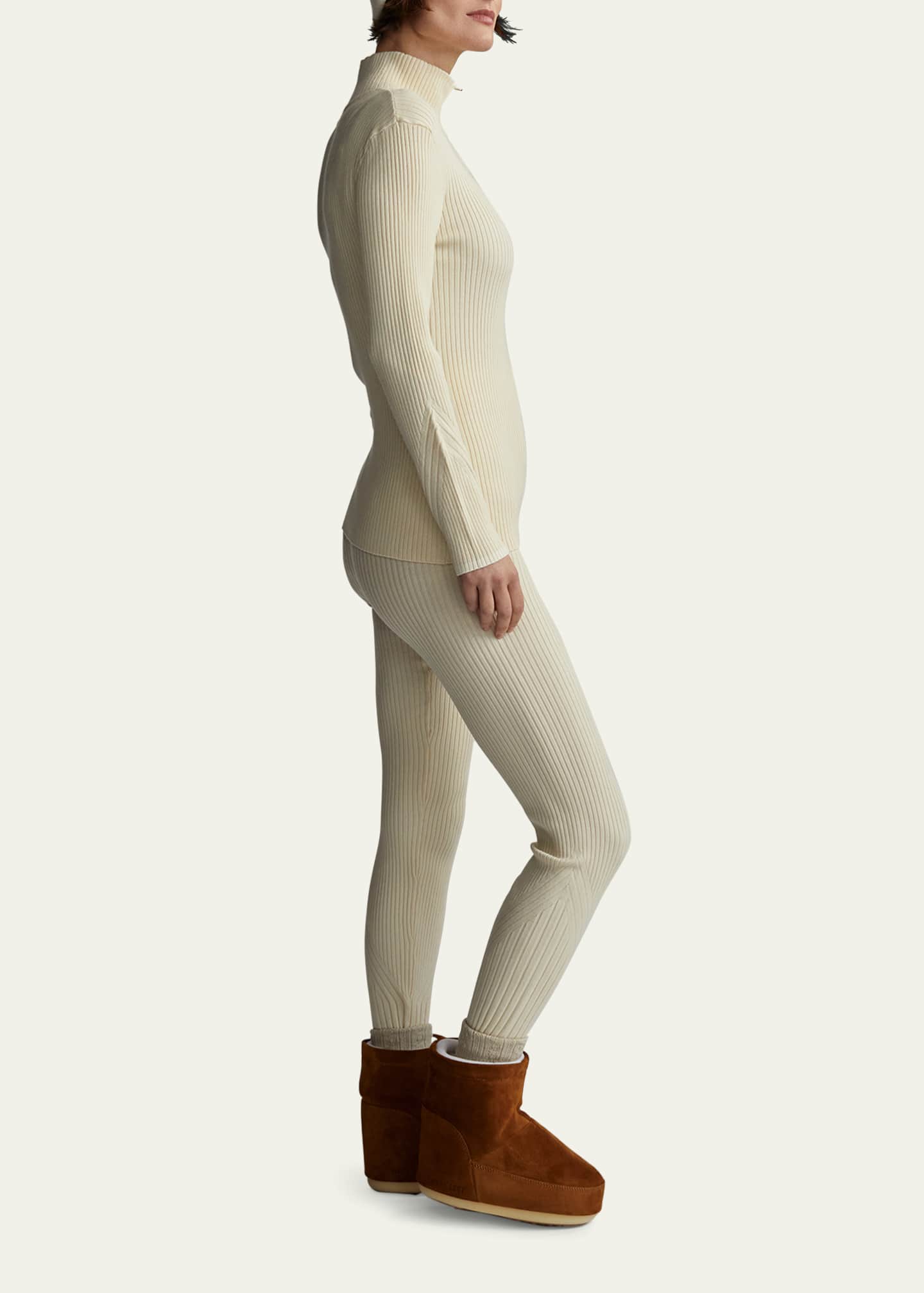 Varley Maura Half Zip Rib Knit in Navy