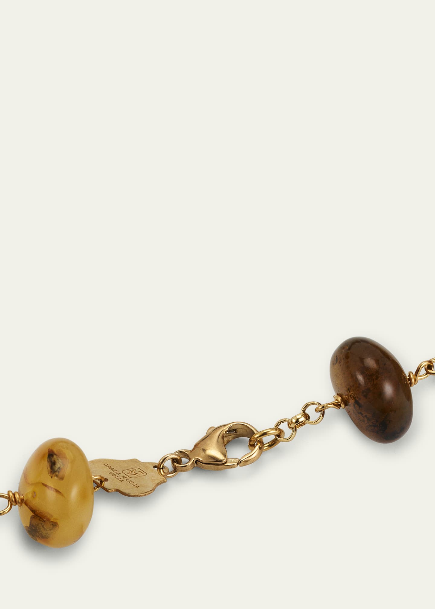 Grazia And Marica Vozza Multi Stone Necklace with Ebony and Amber Charm Image 4 of 4
