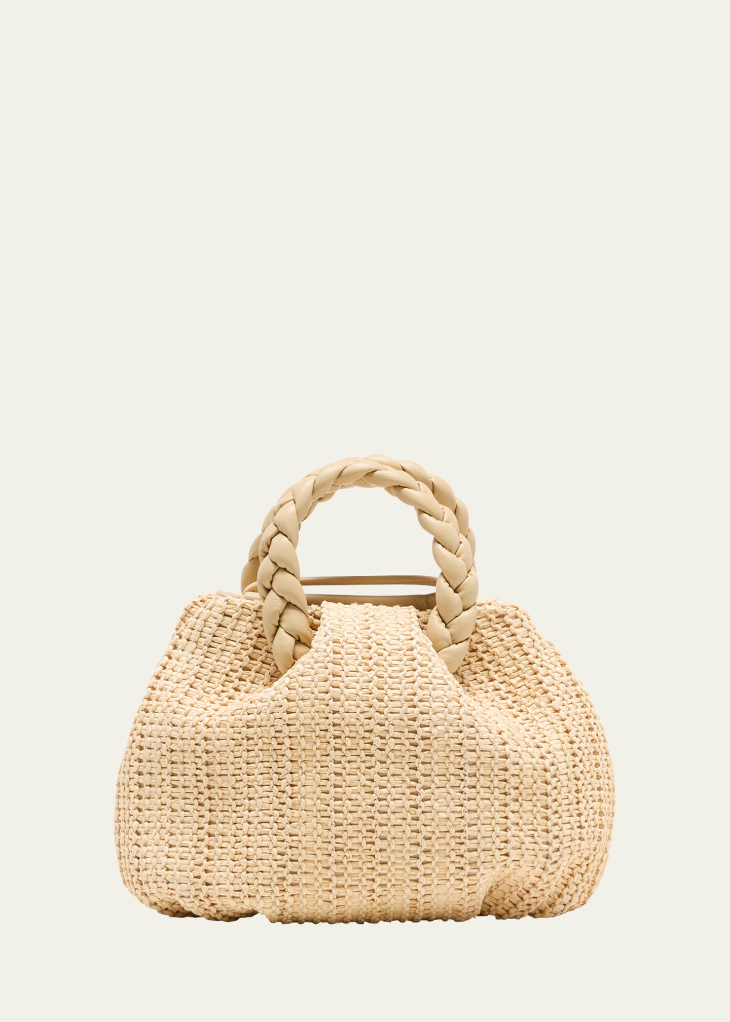 HEREU Bombon Medium Raffia Top Handle Bag - Bergdorf Goodman