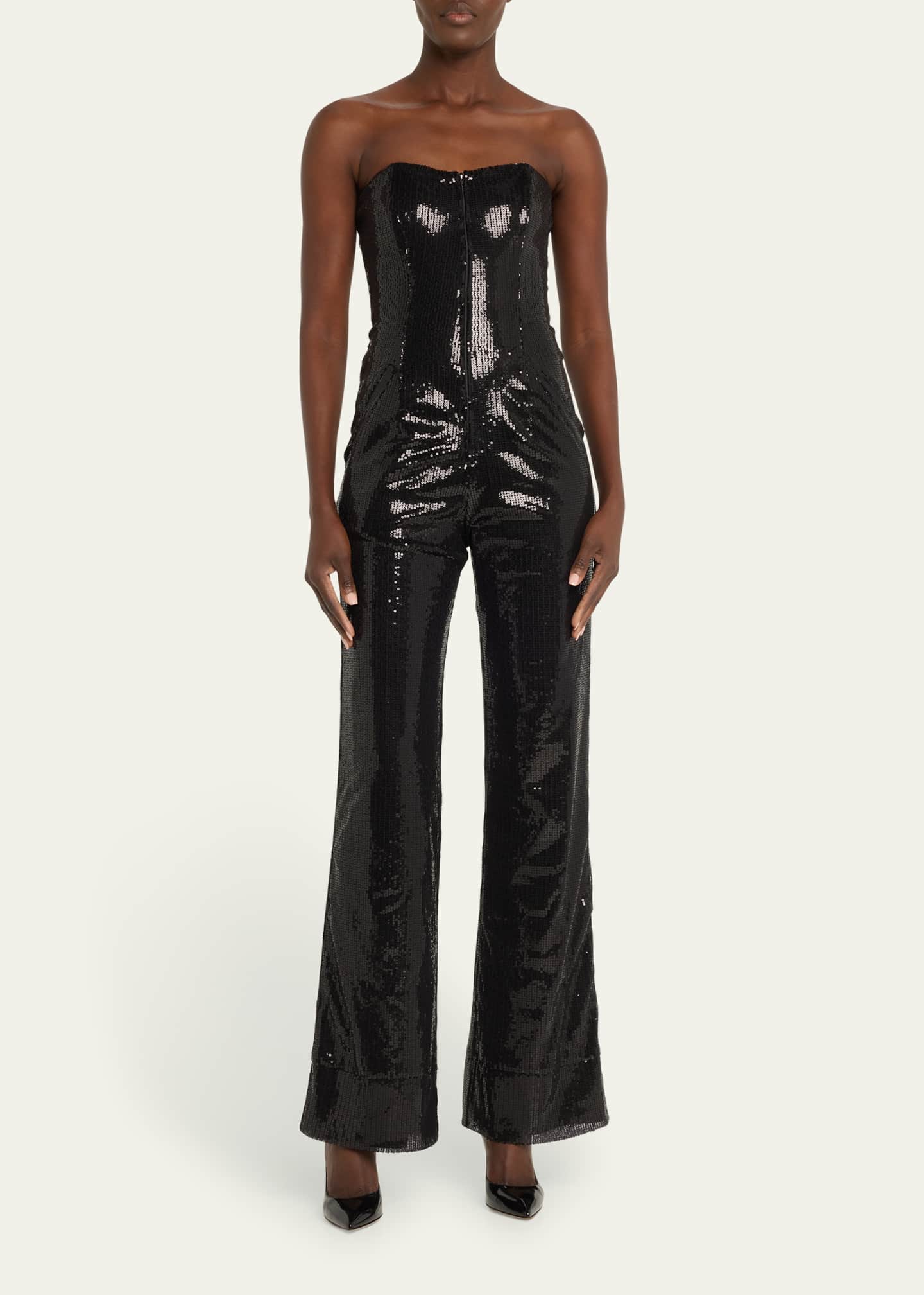 Rivet Utility Showstopper Sequin Strapless Jumpsuit Bergdorf Goodman