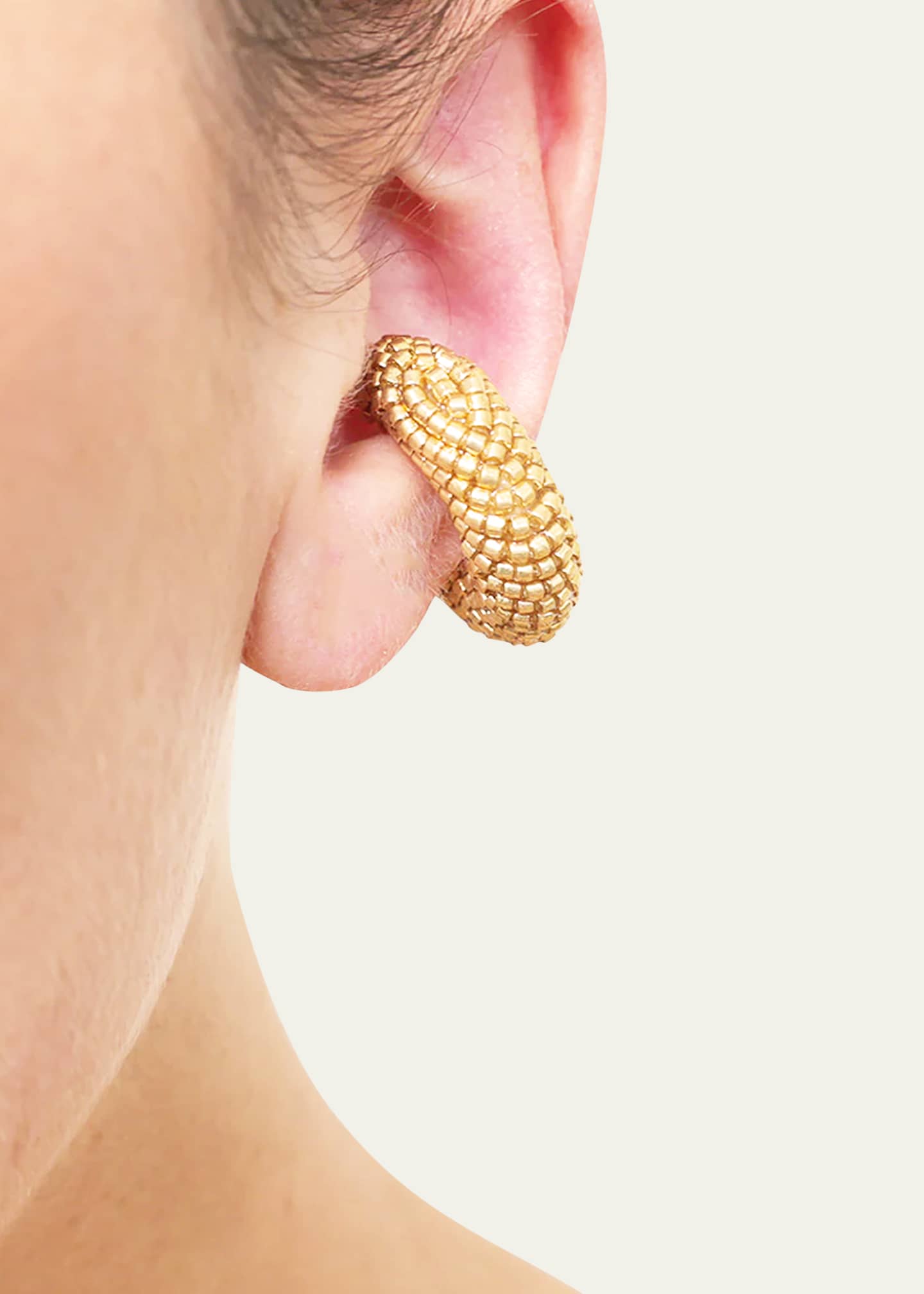 Susana Vega Ora Beaded Ear Cuff in Gold, Single Image 2 of 2