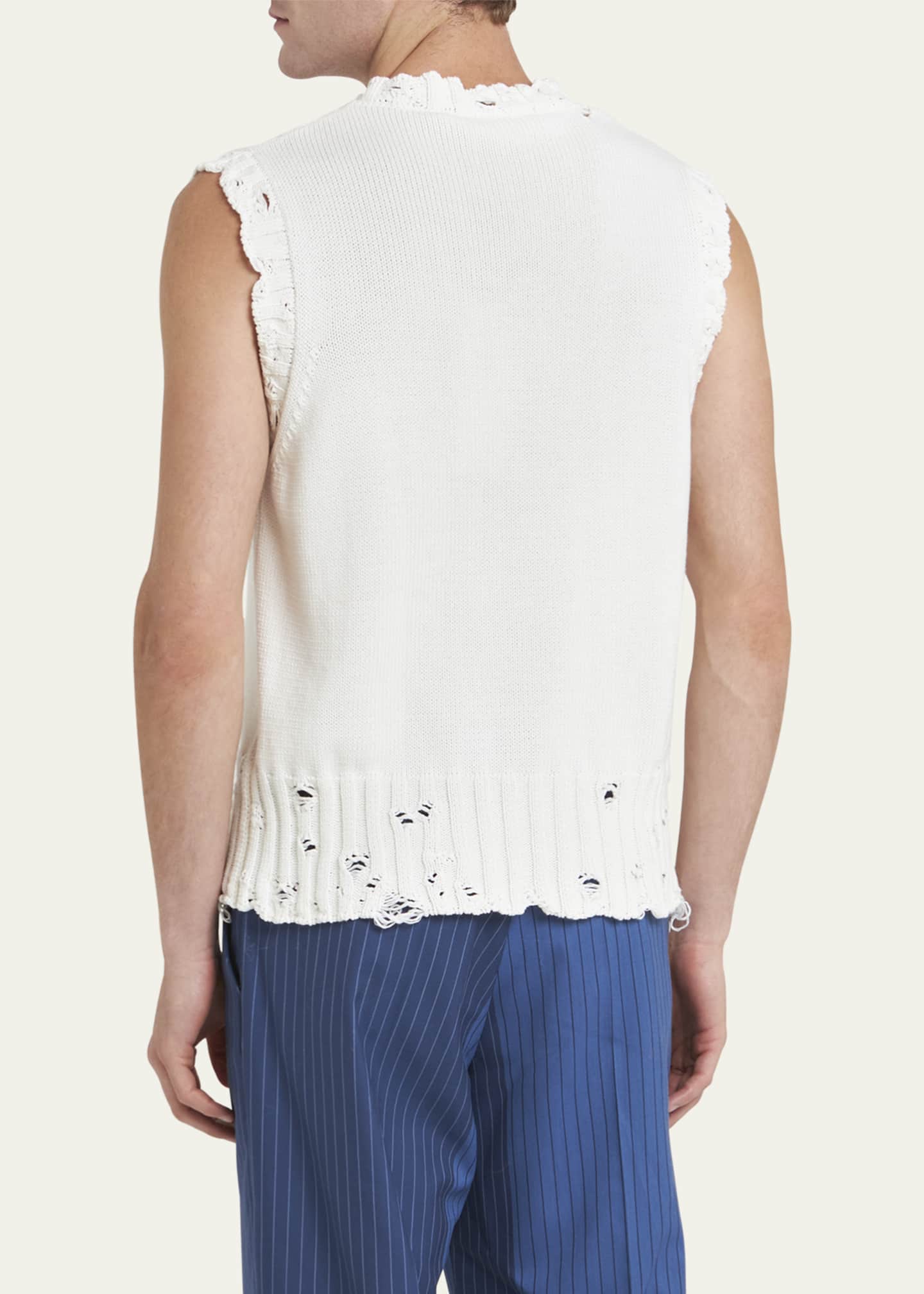 Marni Men's Destroyed Cotton Vest Image 3 of 5