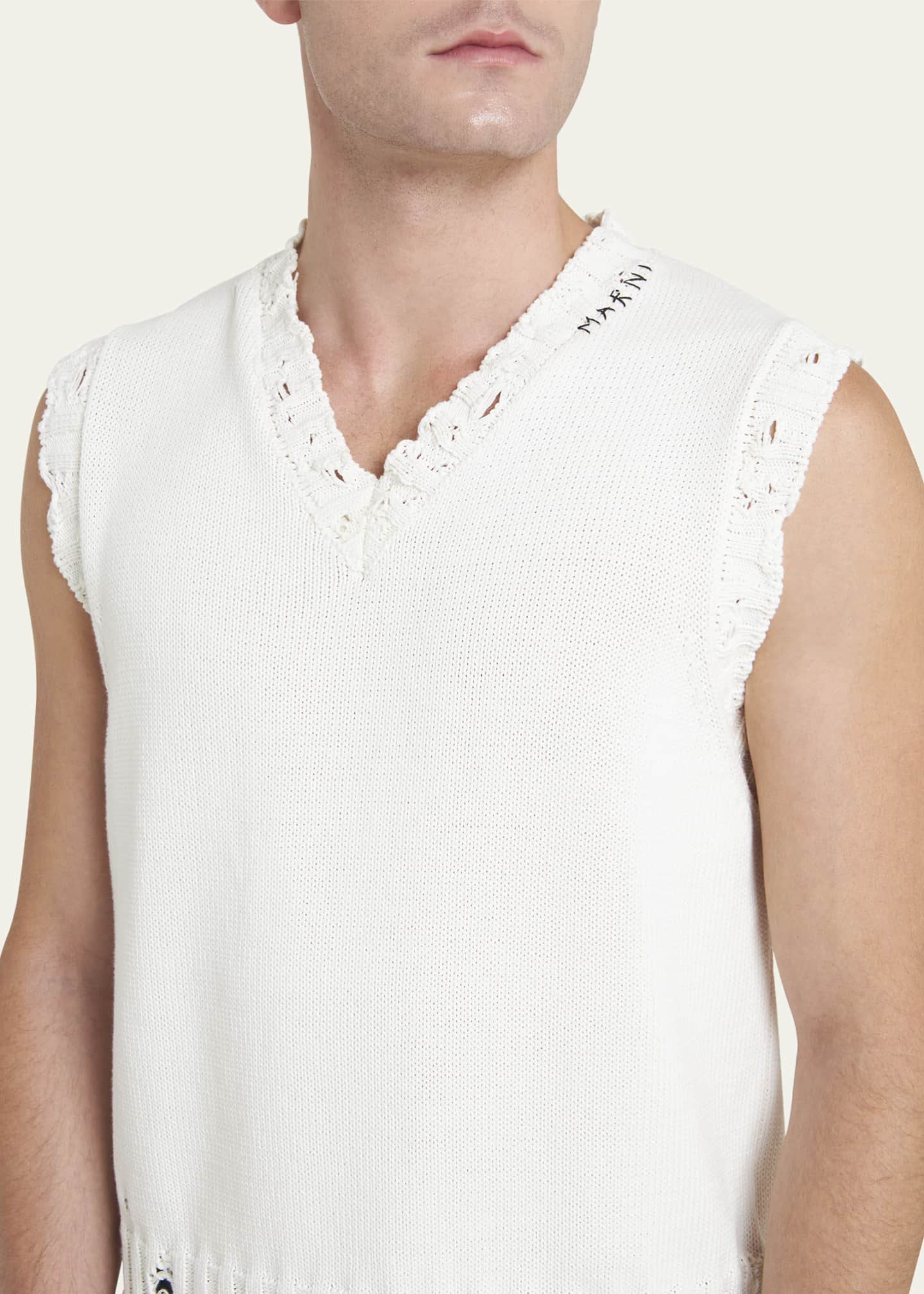 Marni Men's Destroyed Cotton Vest Image 5 of 5