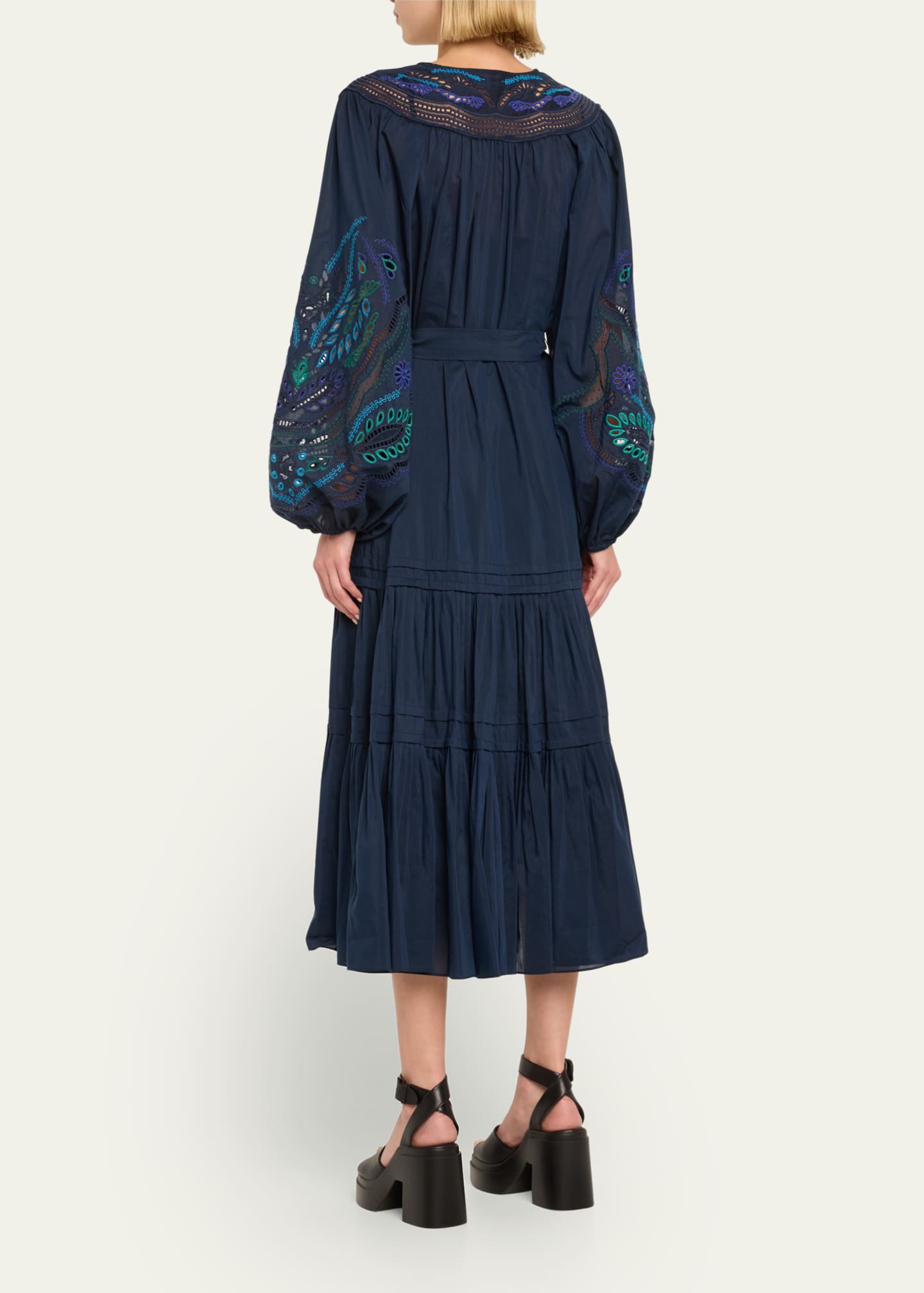 KOBI HALPERIN Eyelet Long Sleeve Tencel Blend Dress main image 0