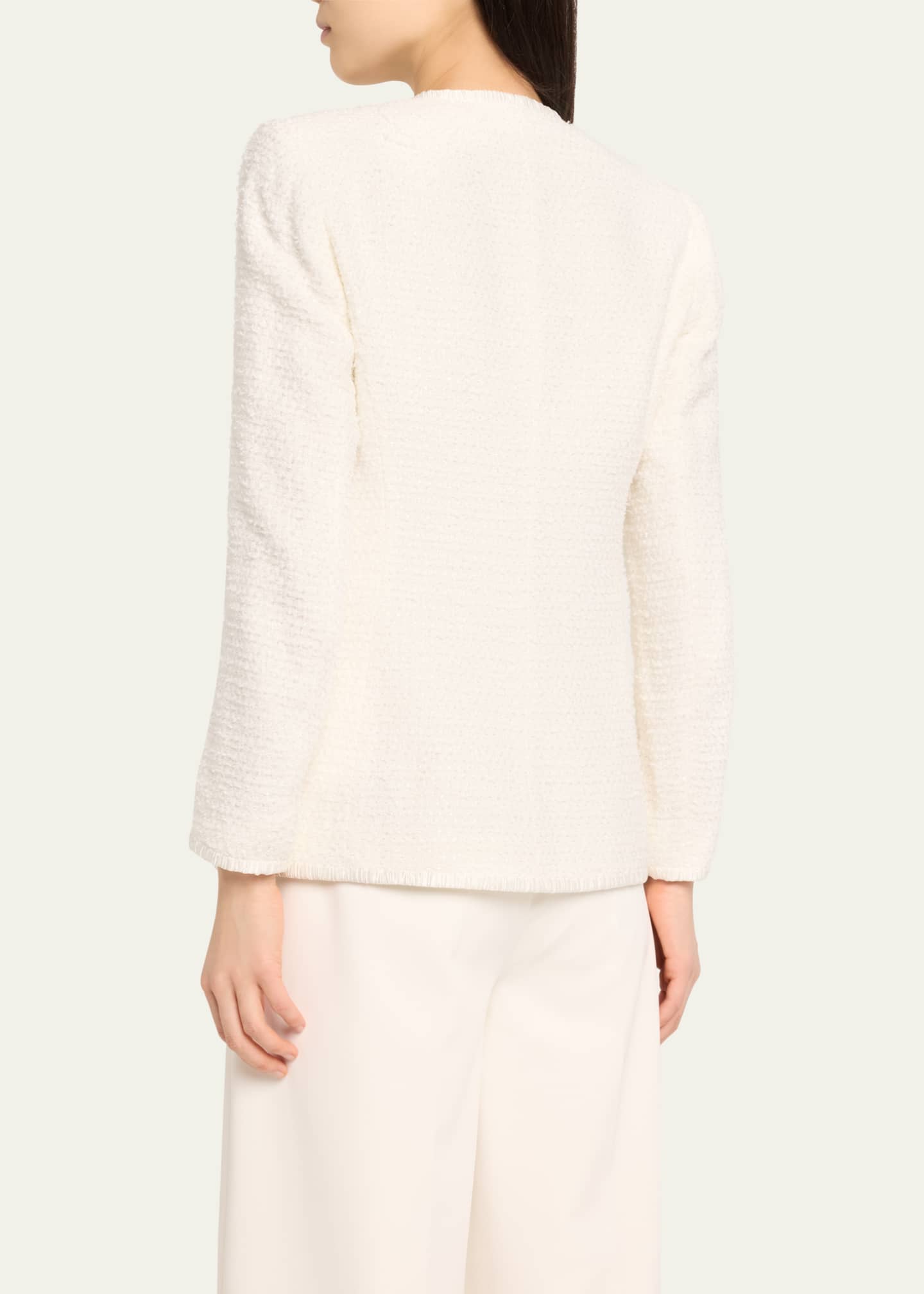 Kobi Halperin Evangeline V-Neck Snap-Front Tweed Jacket - Bergdorf Goodman