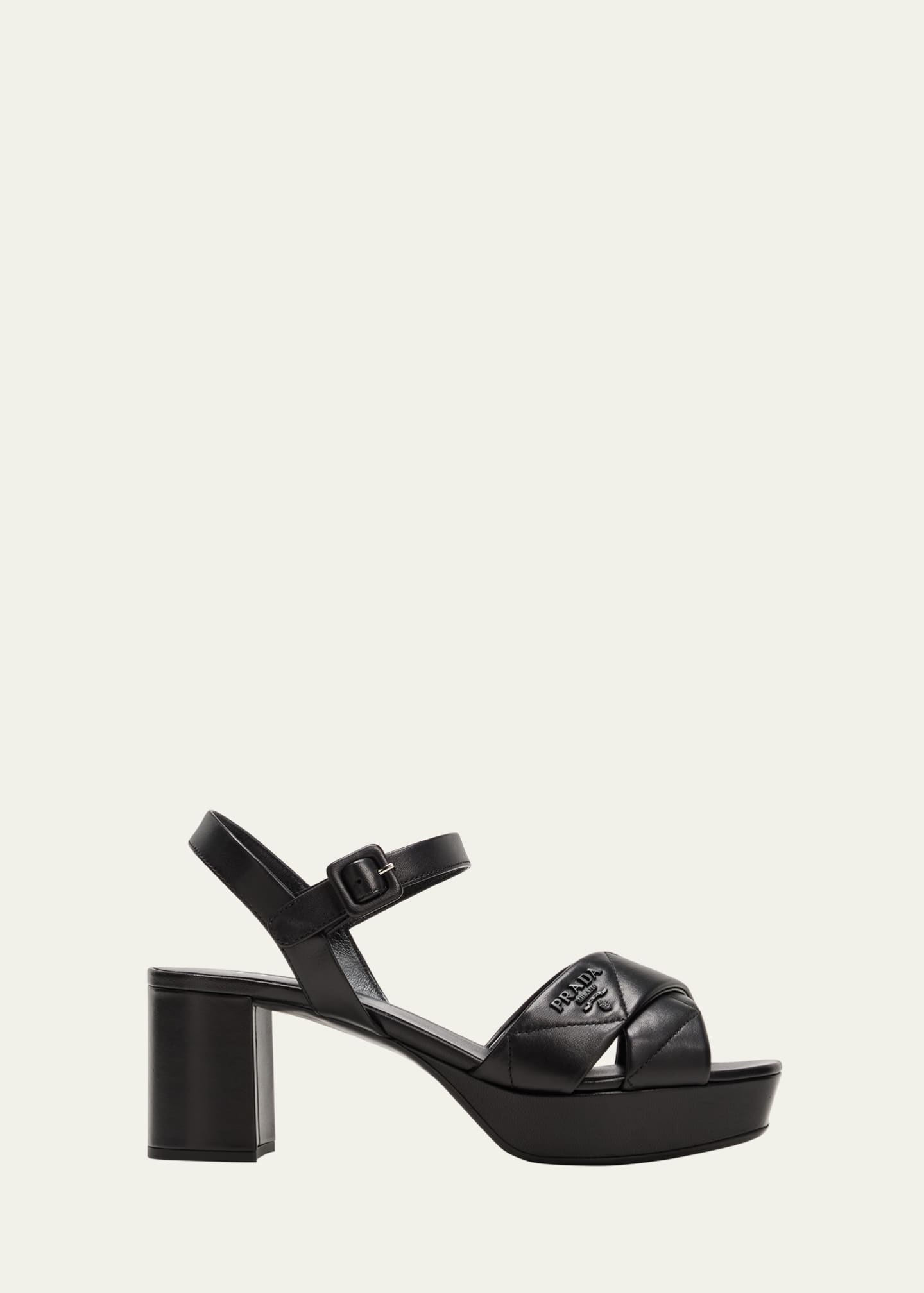 Quarter strap platform sandal prada top