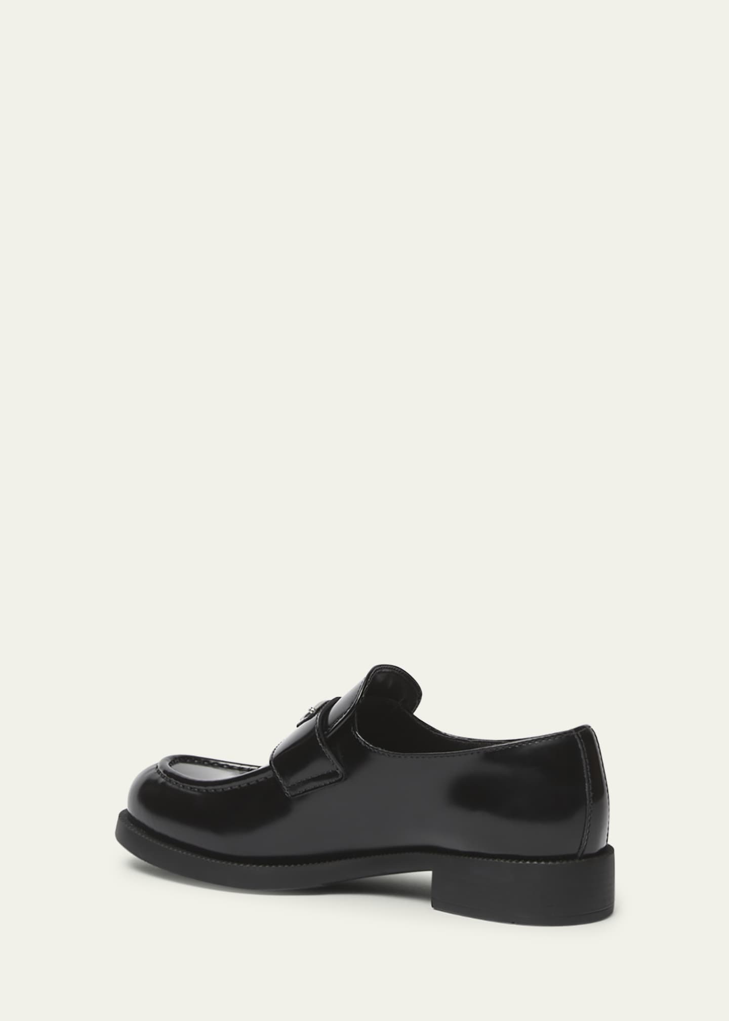 Prada Leather Slip-On Flat Loafers Image 4 of 4