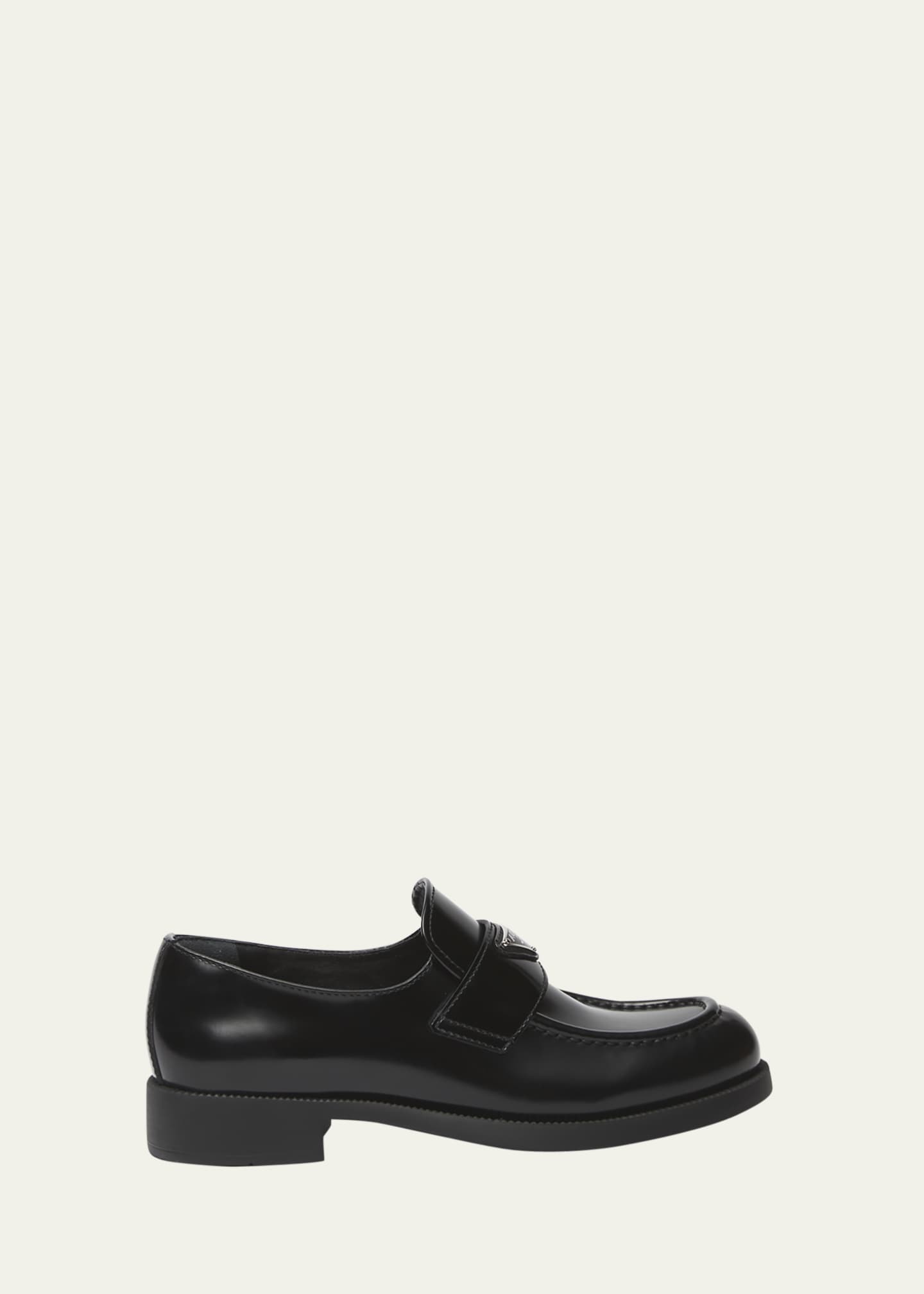 Prada Leather Slip-On Flat Loafers Image 1 of 4