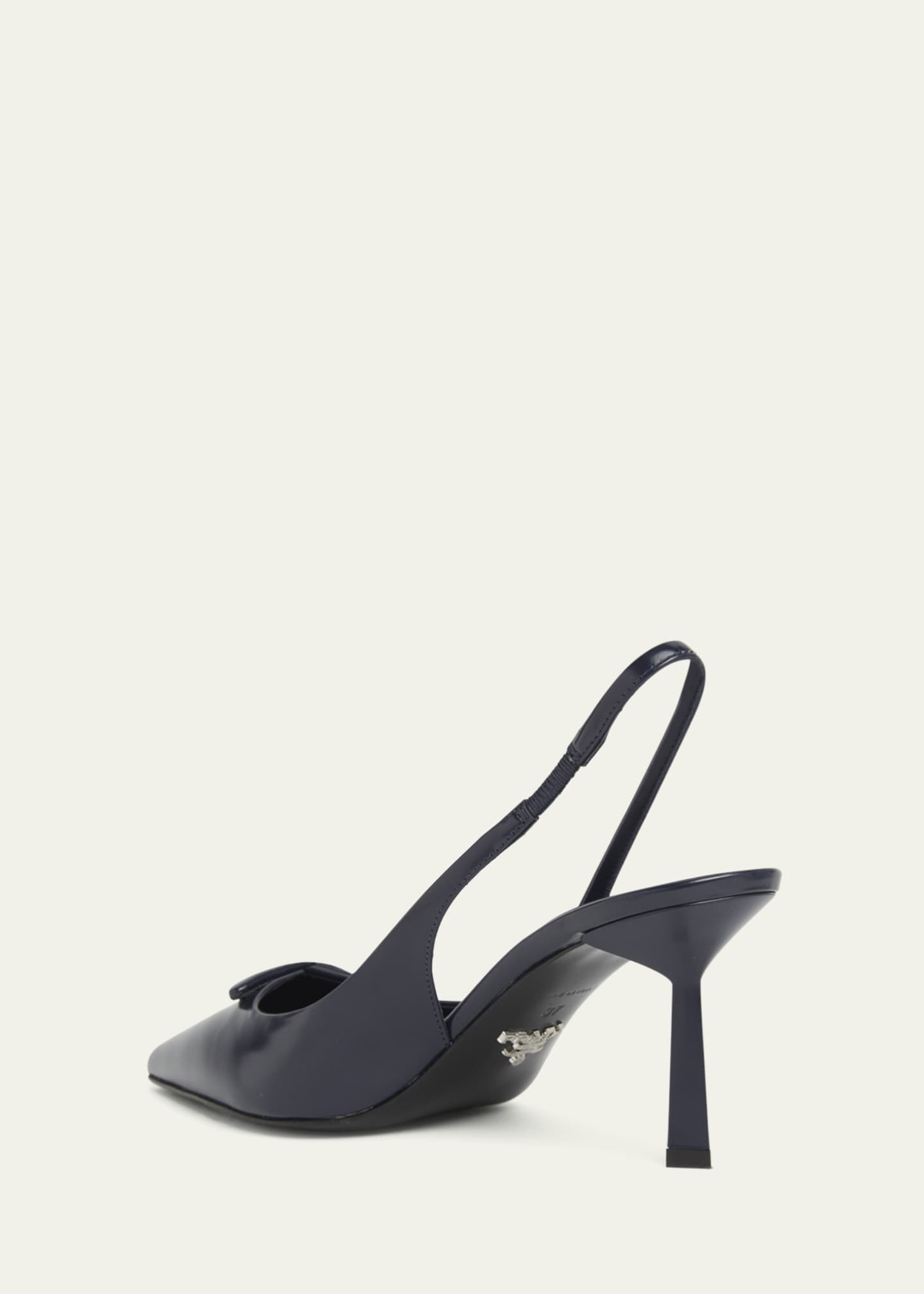 Prada Patent Padded Triangle Slingback Pumps Image 4 of 6