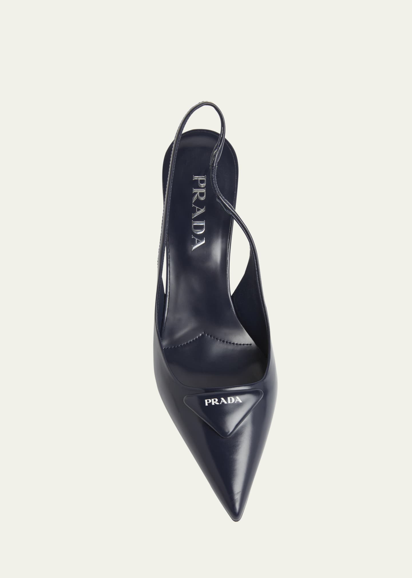 Prada Patent Padded Triangle Slingback Pumps Image 6 of 6