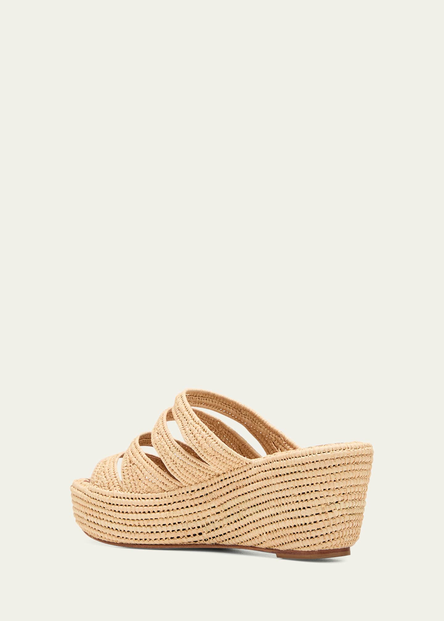 Carrie Forbes Medi Raffia Wedge Slide Sandals Image 4 of 5
