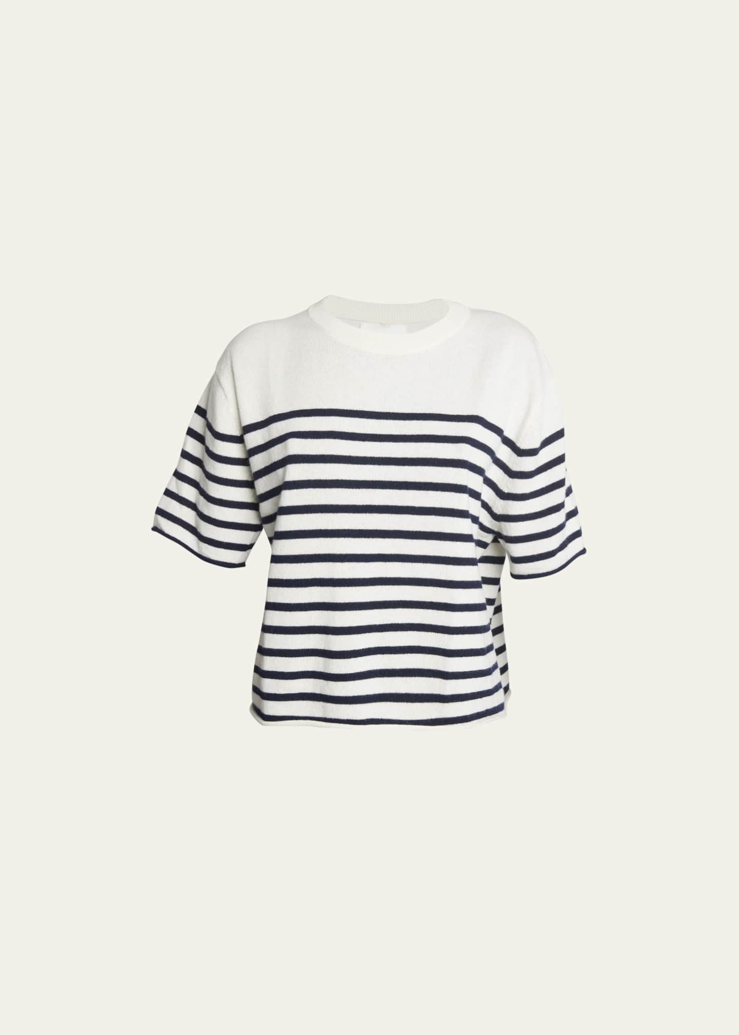 Lisa Yang Cila Cashmere Striped Short-Sleeve T-Shirt