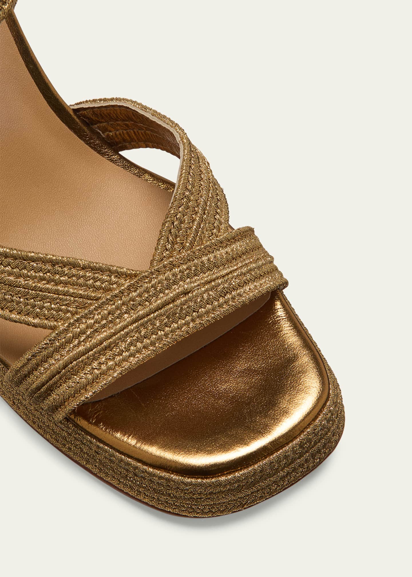 Castaner Valle Metallic Raffia Platform Sandals Image 5 of 5