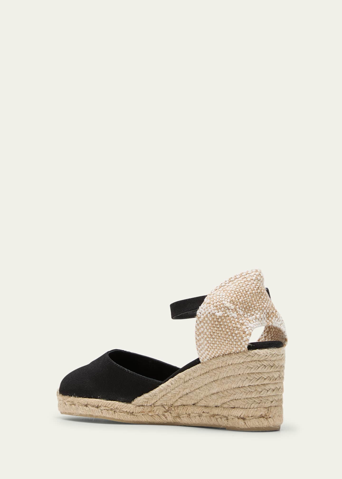 Castaner Carol Cotton Ankle-Strap Wedge Espadrilles Image 4 of 5