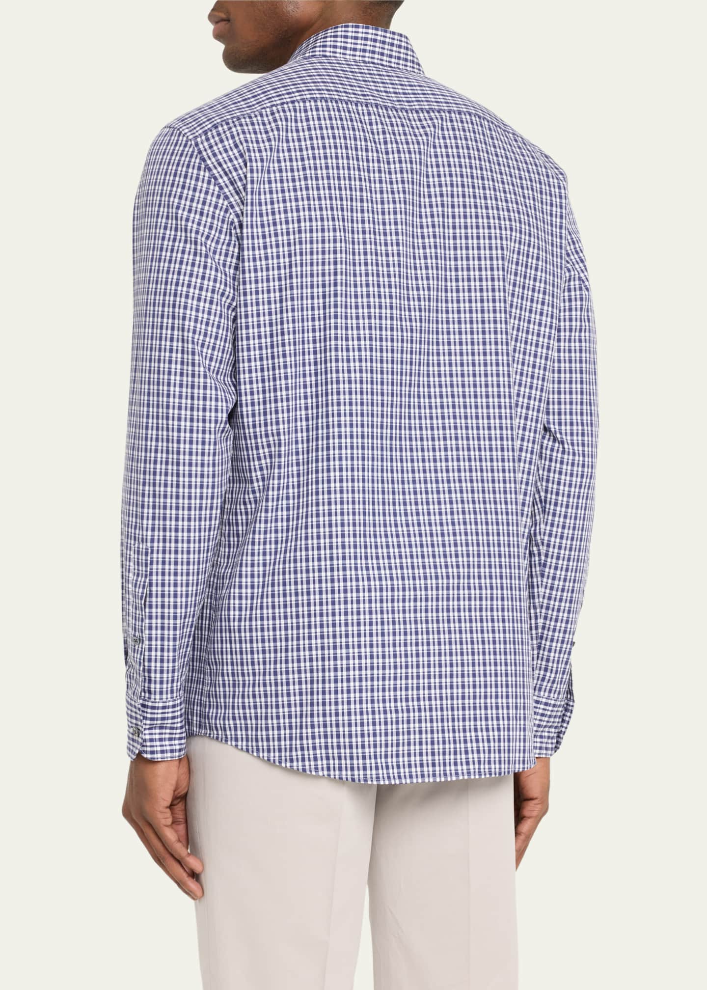 ZEGNA Men's Gingham ButtonDown Shirt Bergdorf Goodman