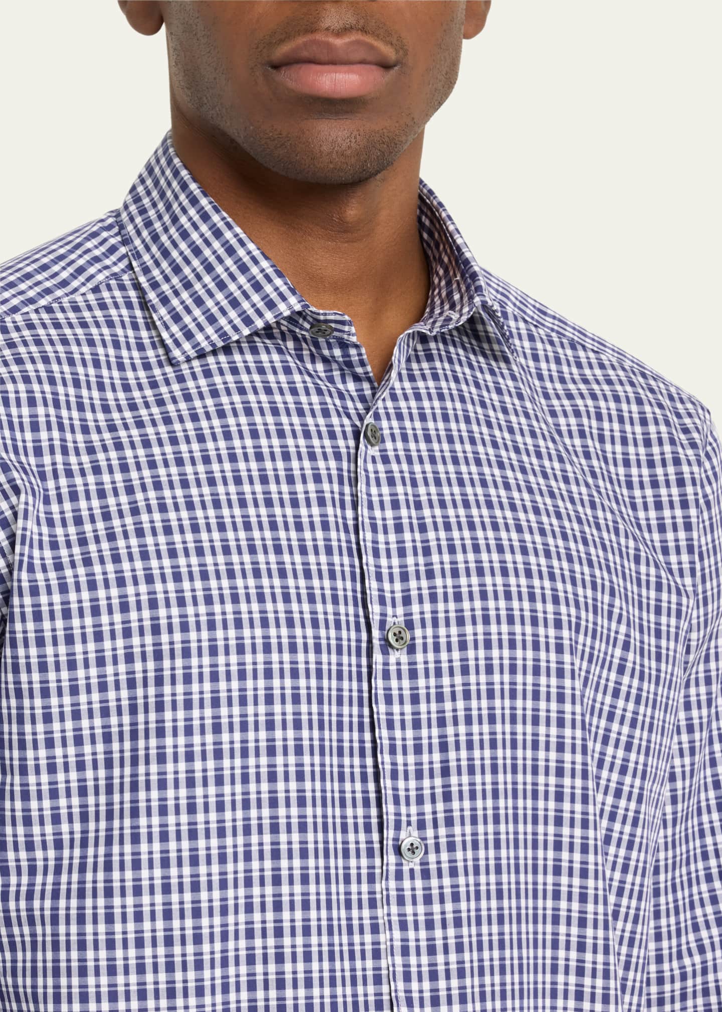 ZEGNA Men's Gingham ButtonDown Shirt Bergdorf Goodman