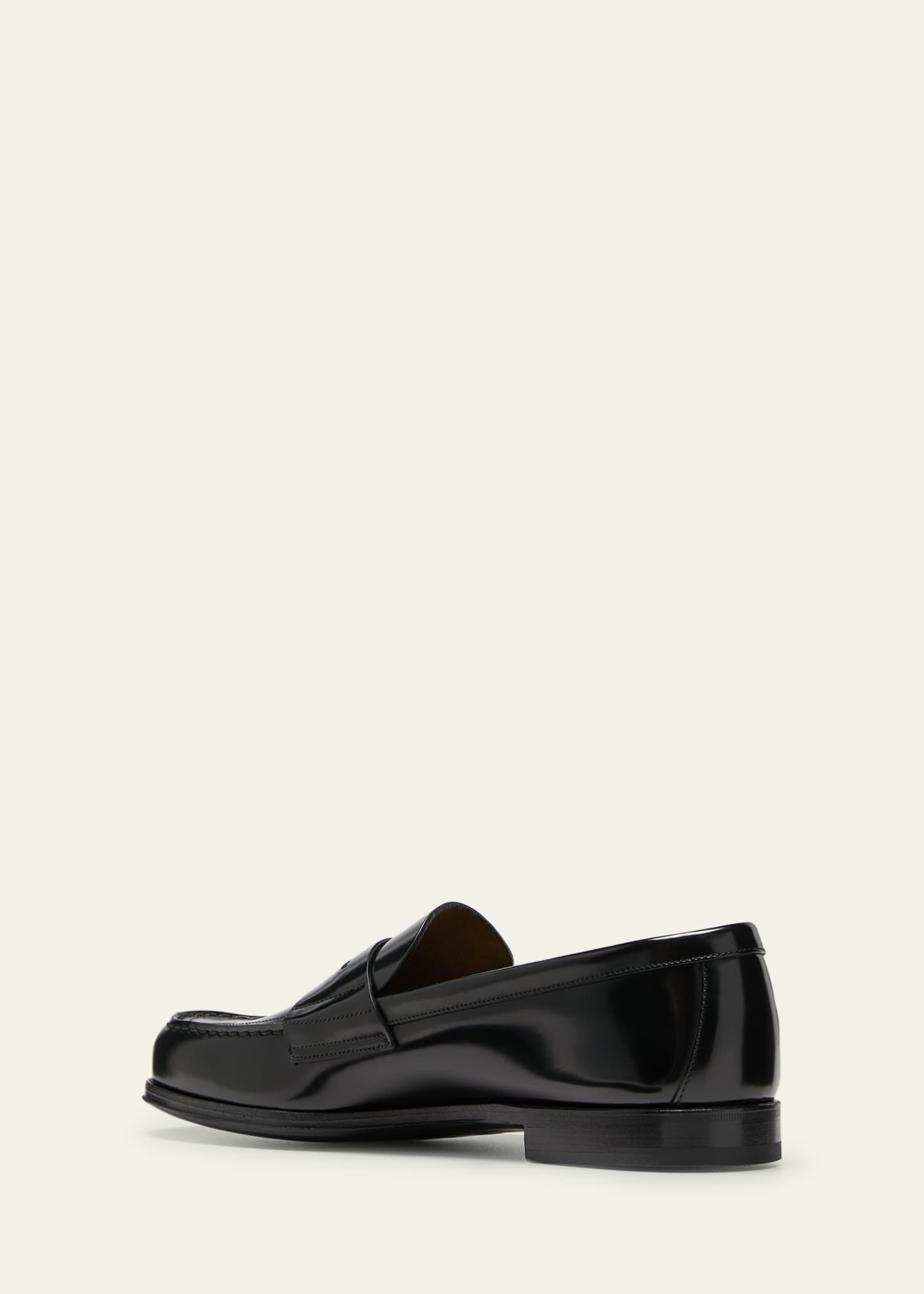Prada Men's Brushed Leather Penny Loafers Image 2 of 3