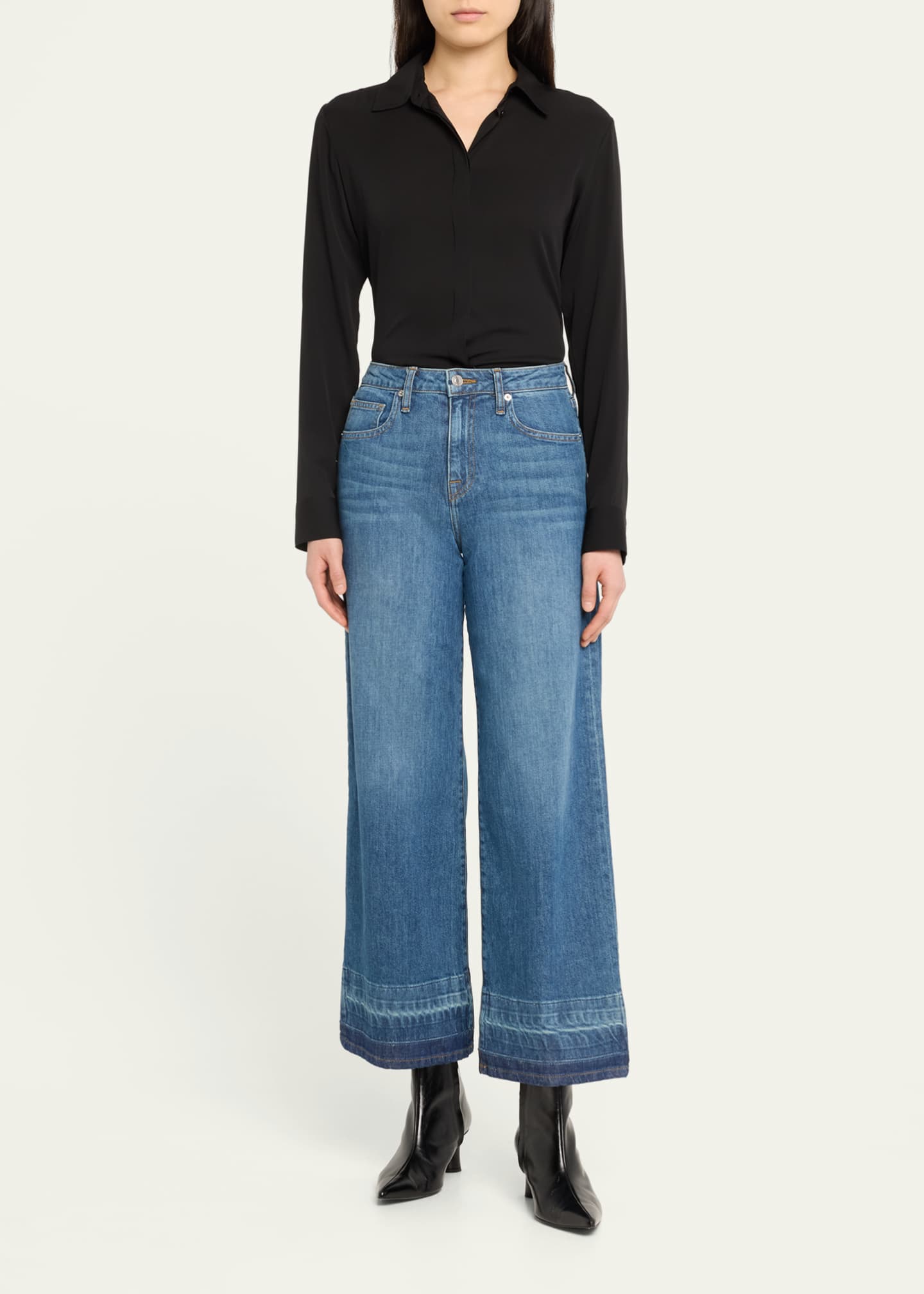 Jude Mid-Rise Cropped Wide-Leg Denim Jeans - Thumbnail 2