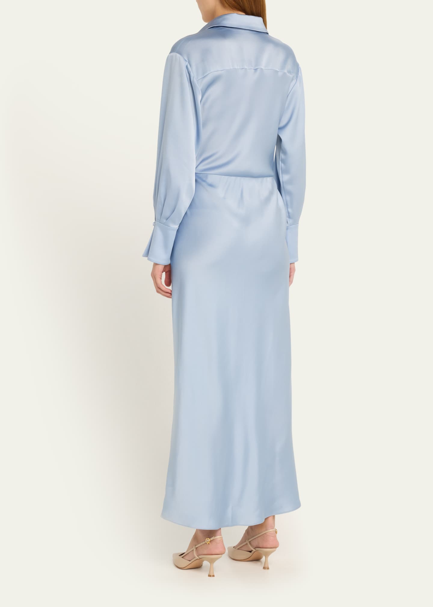 Silk midi shirt dress online
