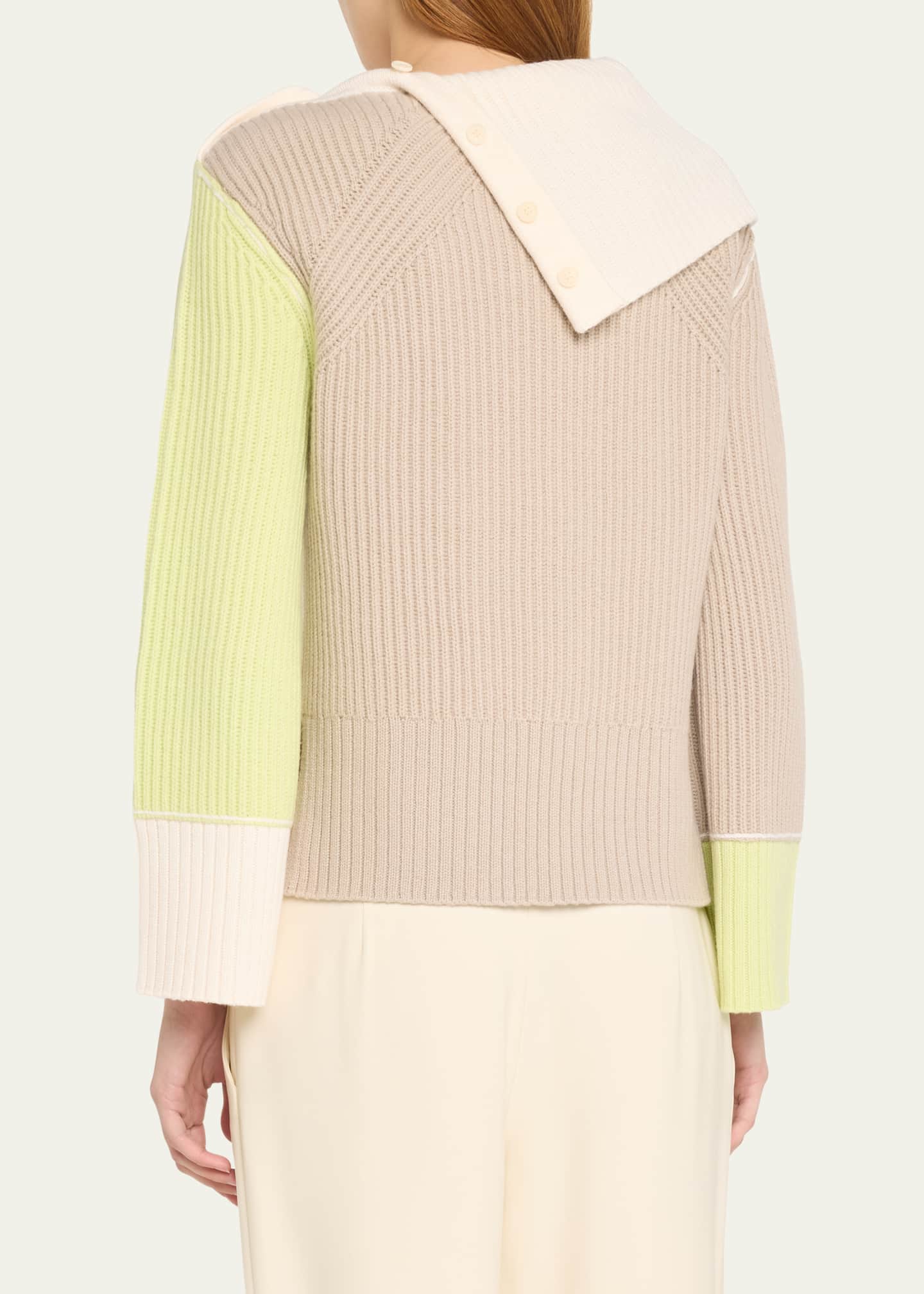SIMKHAI Flores Colorblock Wool and Cashmere Sweater - Bergdorf Goodman