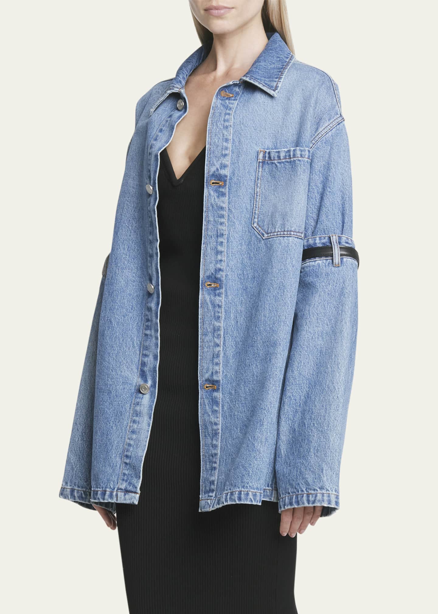 Topshop elbow clearance rip denim jacket
