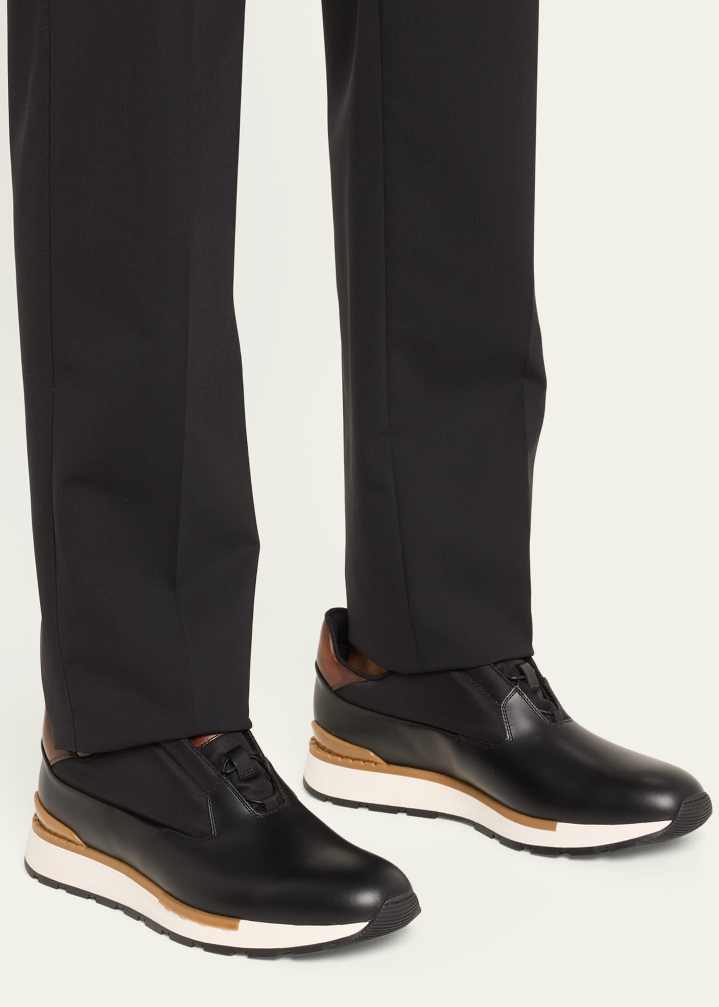 Berluti Men's Fast Track Leather Low-Top Sneakers Image 2 of 4