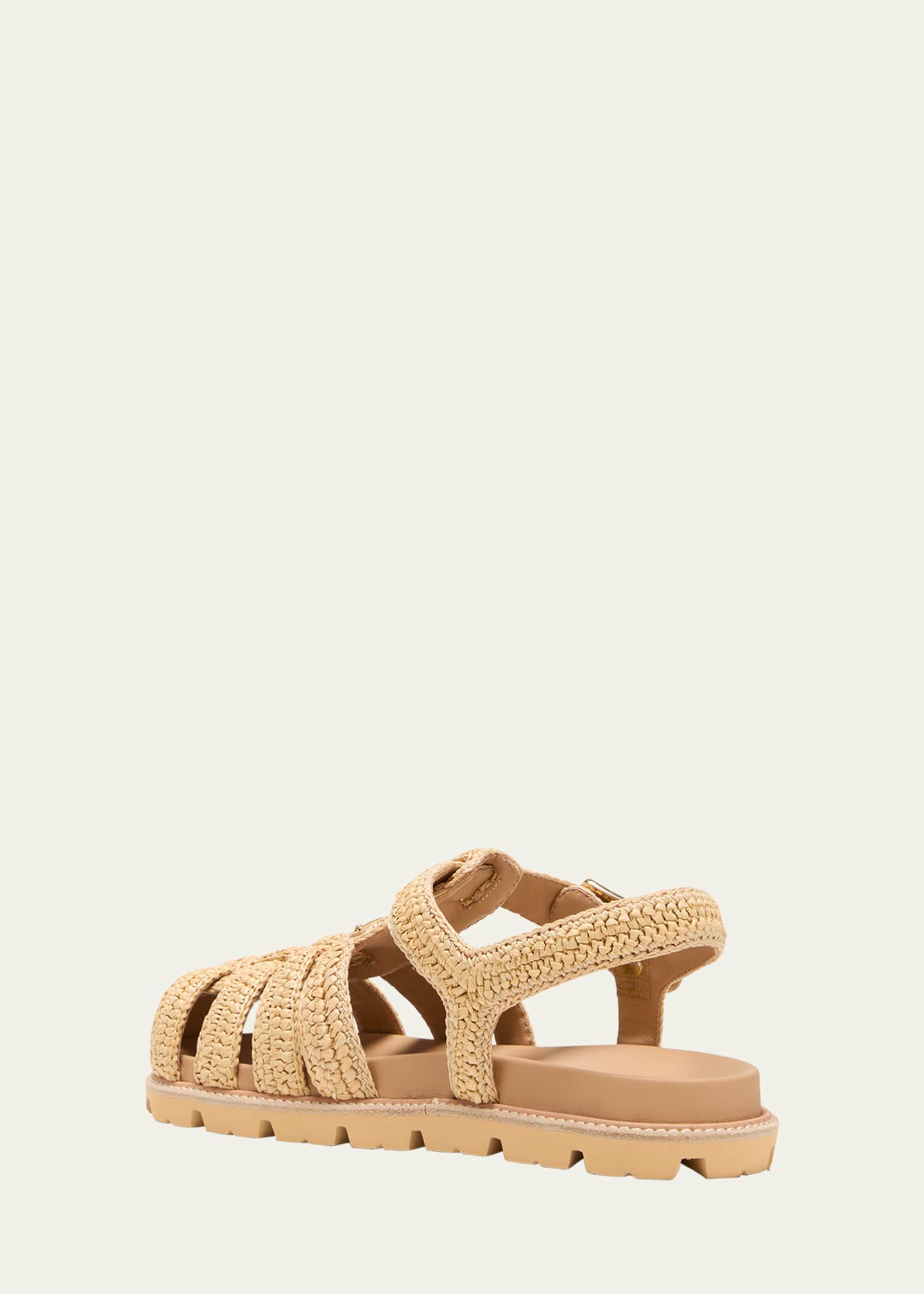Prada Fussbett Raffia Fisherman Sandals Image 4 of 5