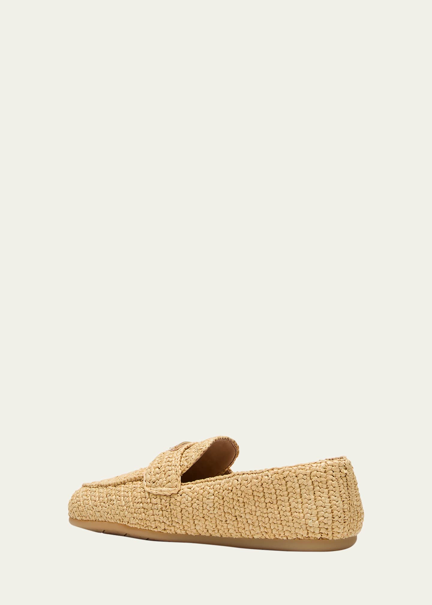 Prada Raffia Slip-On Loafers Image 2 of 3