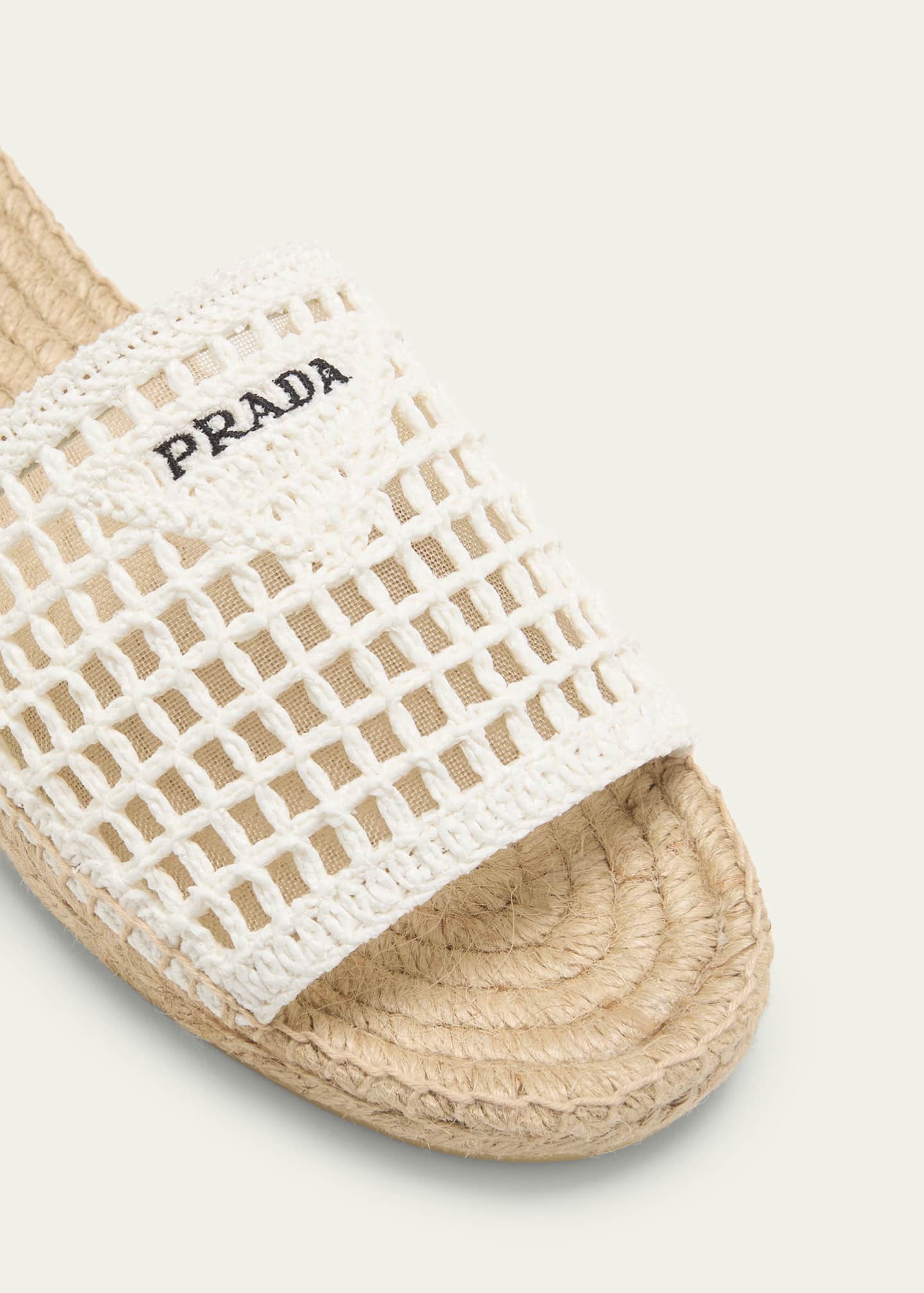 Woven flat sandals prada shop