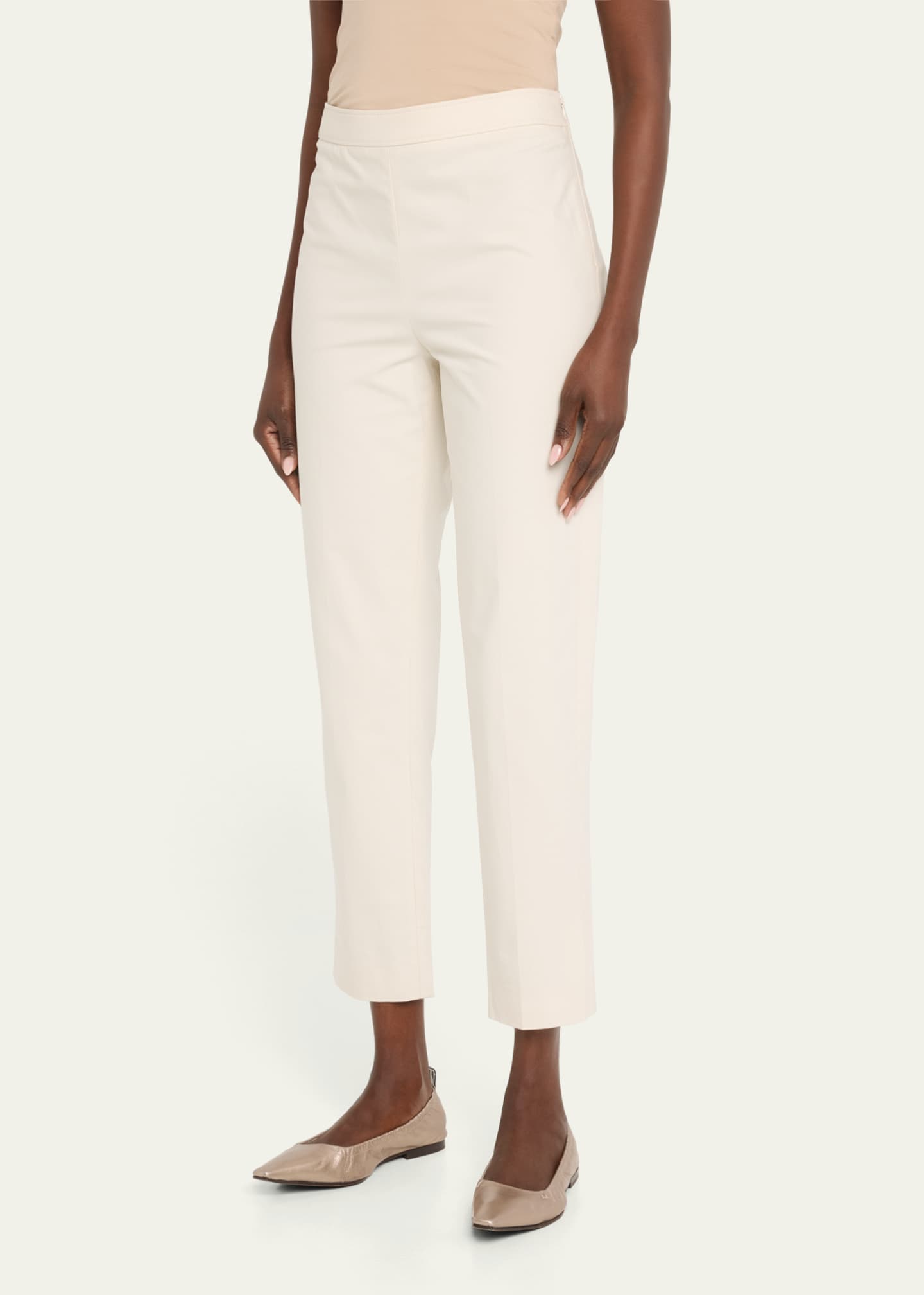 Cotton Blend Straight Pants