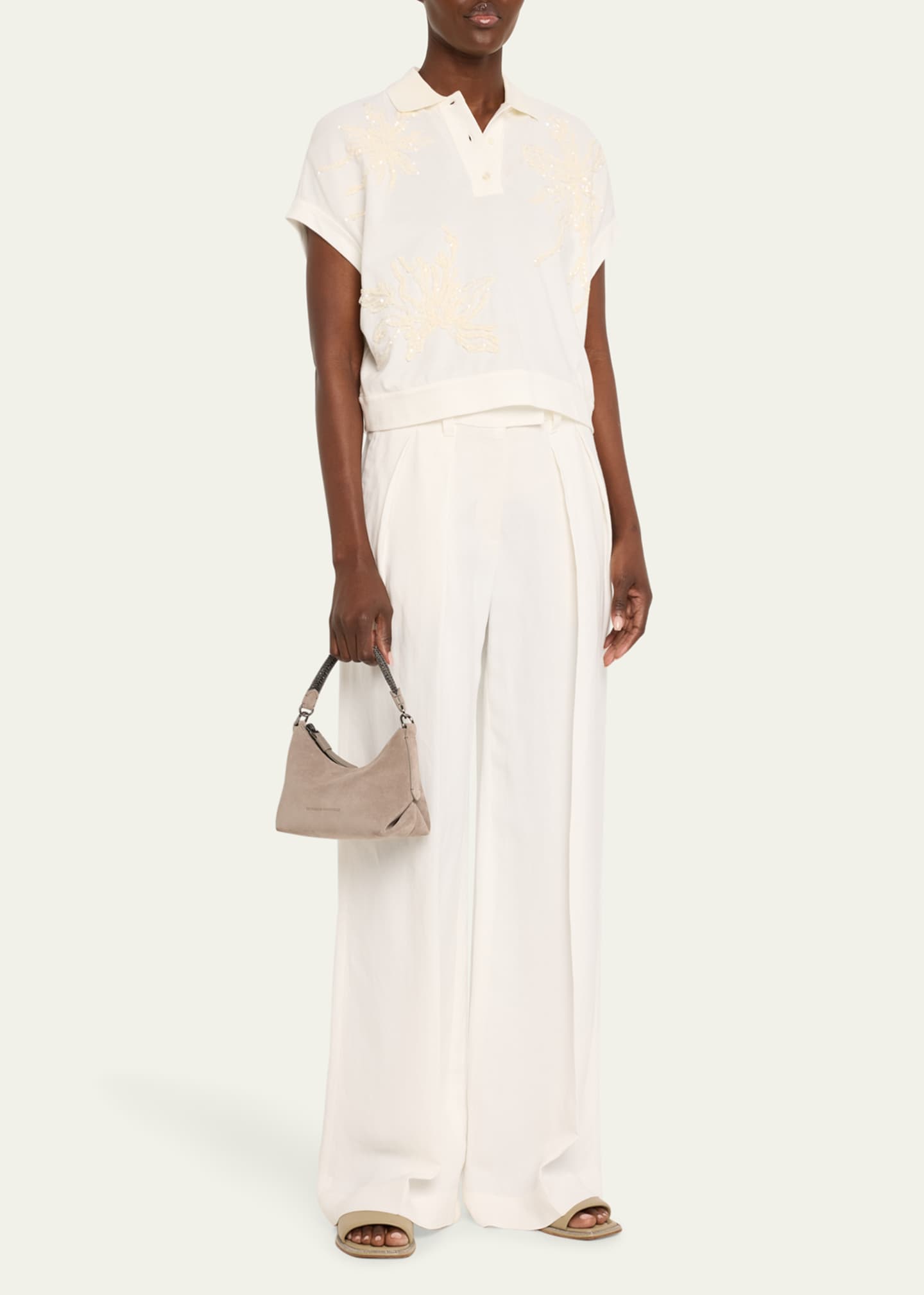 Brunello Cucinelli Mini Monili Suede Shoulder Bag Image 5 of 5