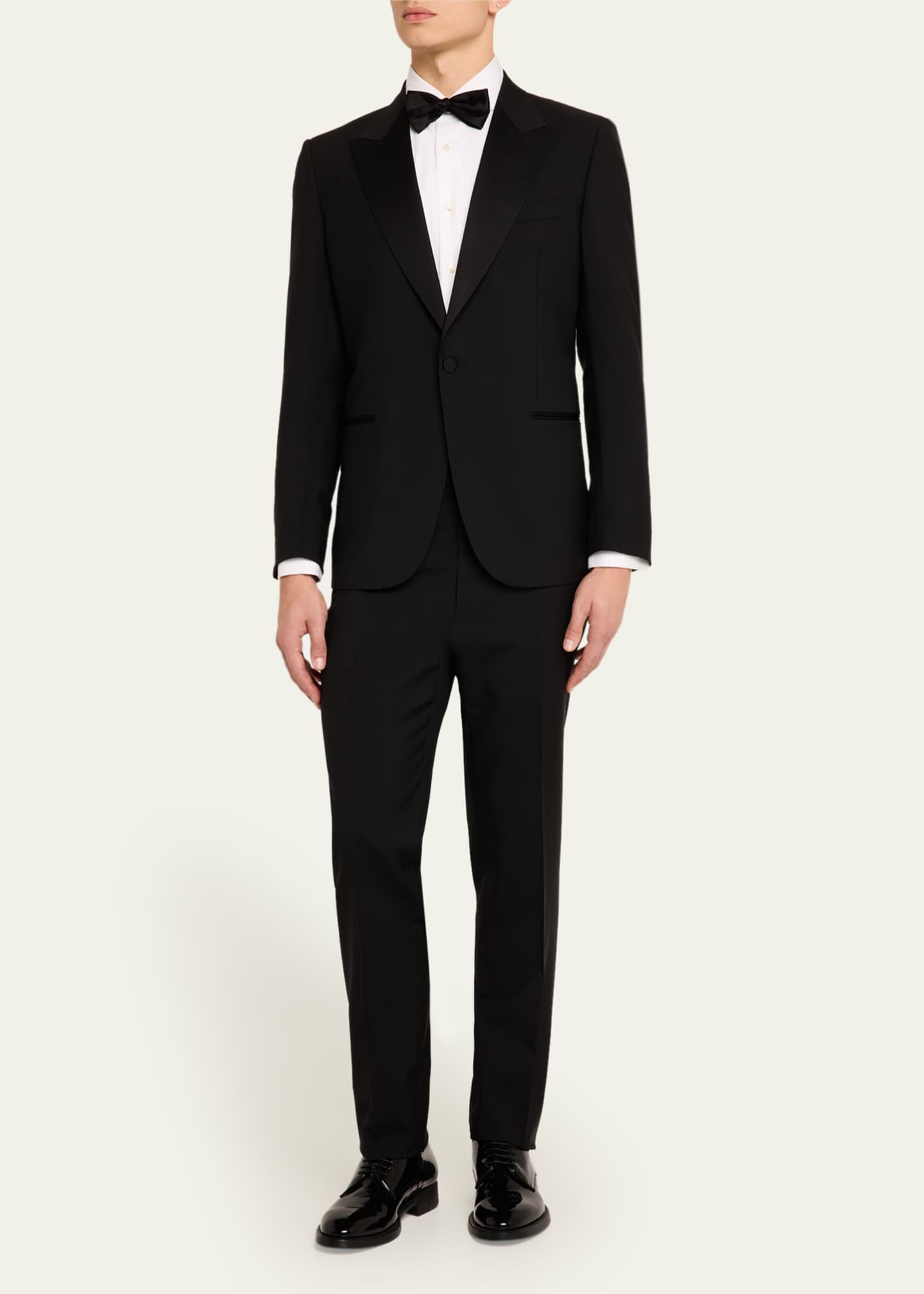 ZEGNA Men's Wool-Mohair Solid Tuxedo Image 2 of 8