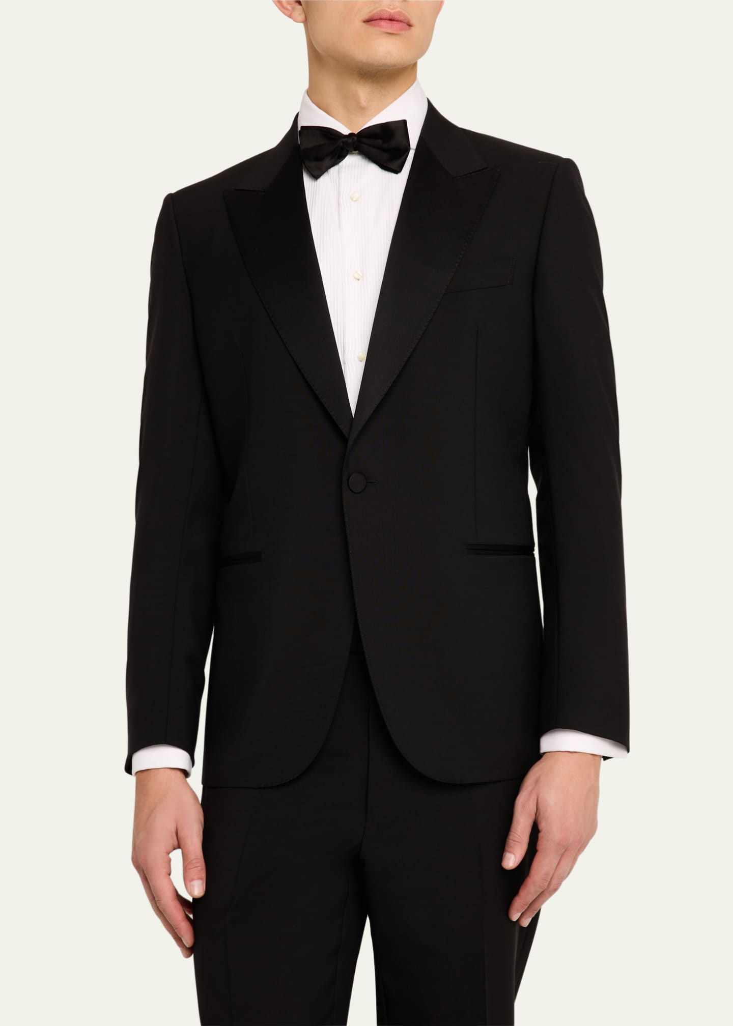 ZEGNA Men's Wool-Mohair Solid Tuxedo Image 4 of 8