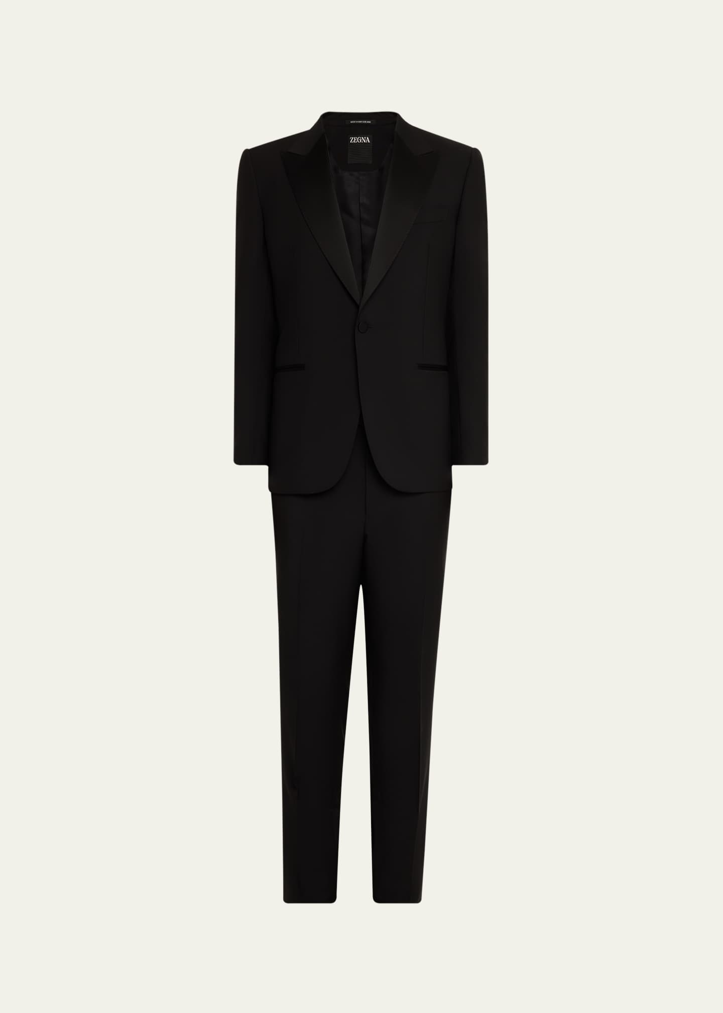 ZEGNA Men's Wool-Mohair Solid Tuxedo Image 1 of 8
