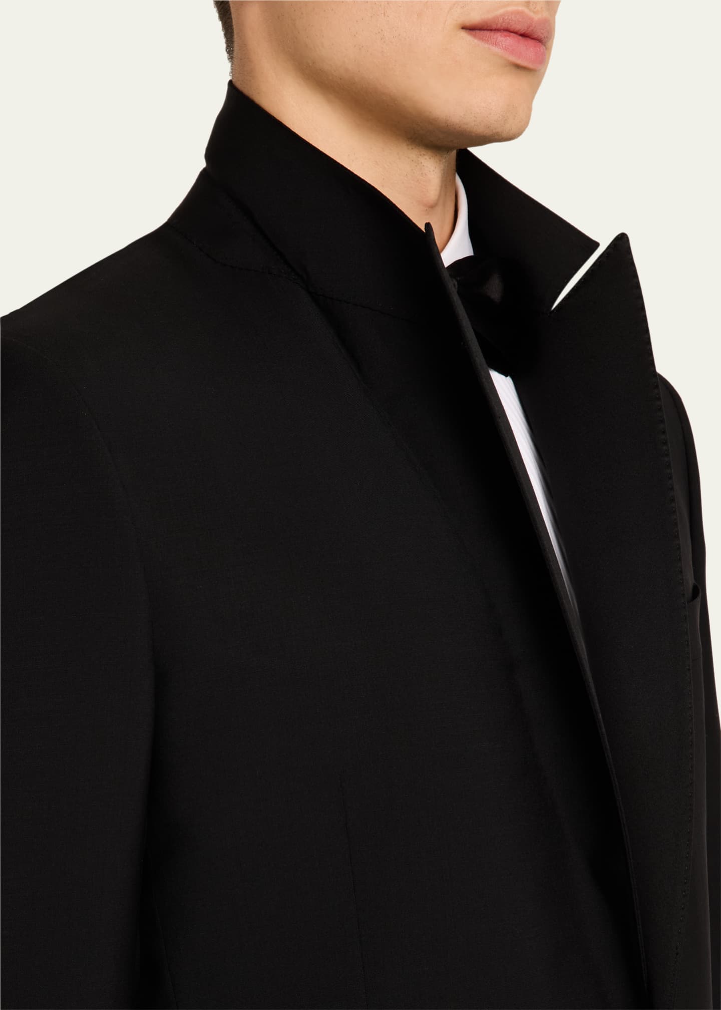 ZEGNA Men's Wool-Mohair Solid Tuxedo Image 8 of 8