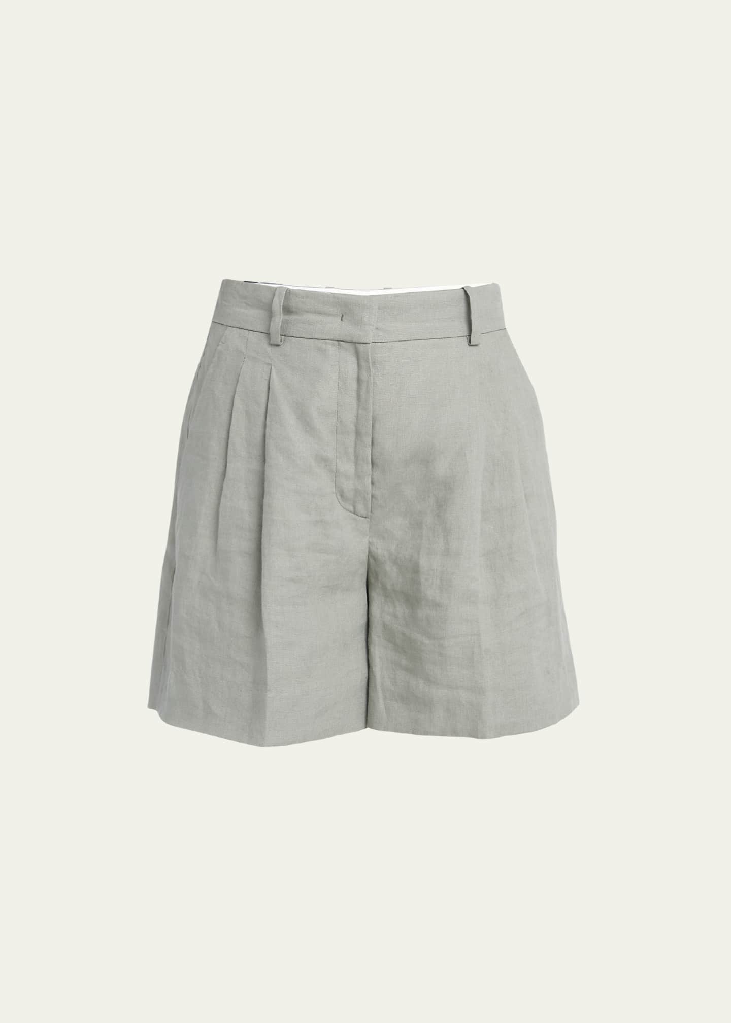 Kiton Pintuck Linen Shorts - Bergdorf Goodman
