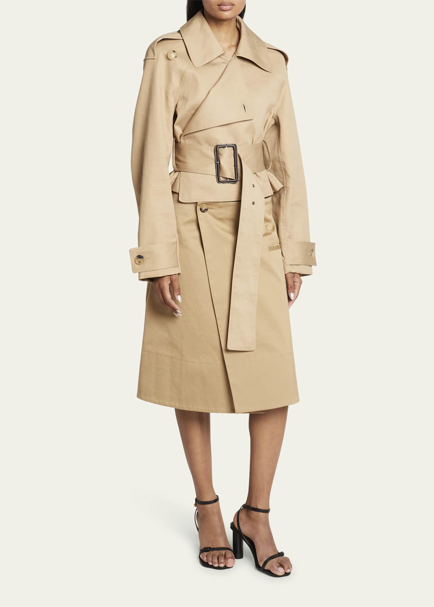 JW Anderson Wrap-Front Cropped Trench Coat - Bergdorf Goodman