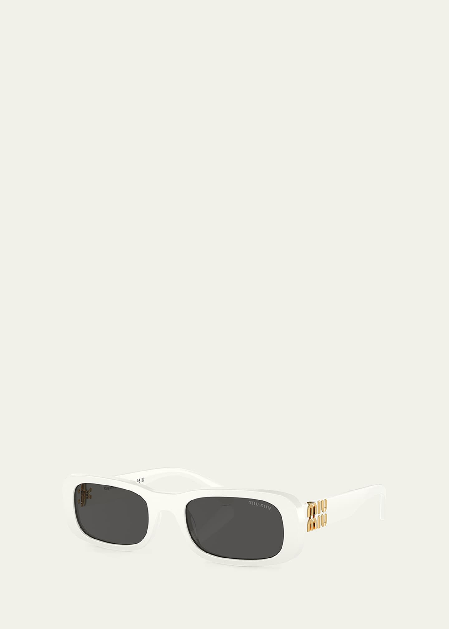 Miu Miu Logo Acetate Rectangular Sunglasses - Bergdorf Goodman