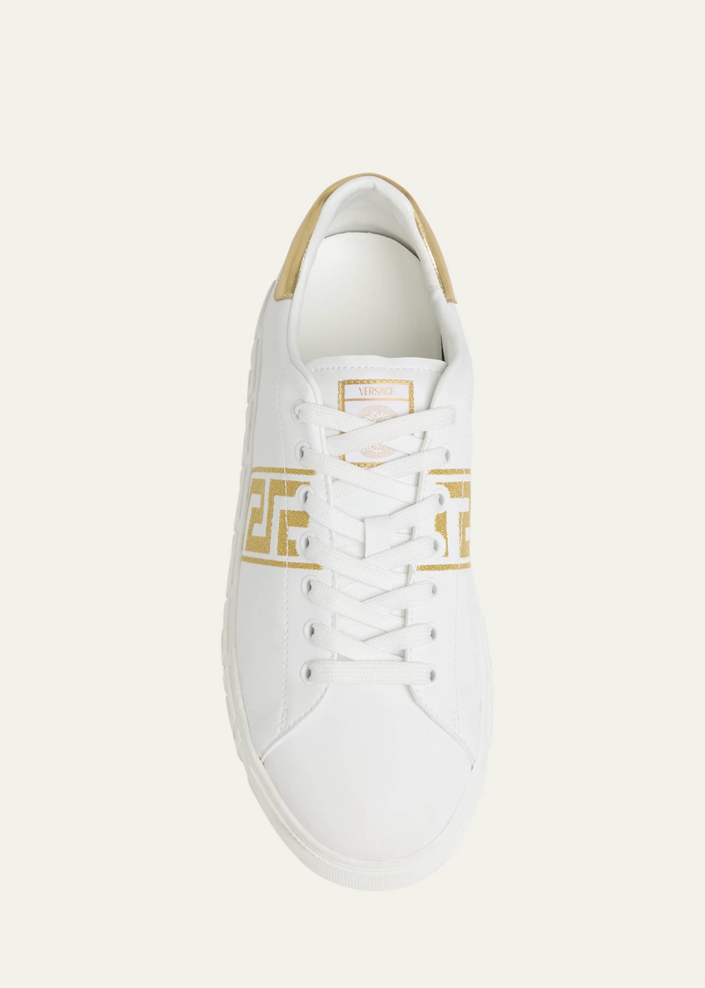 Versace Men's La Greca Leather Low-Top Sneakers Image 6 of 6