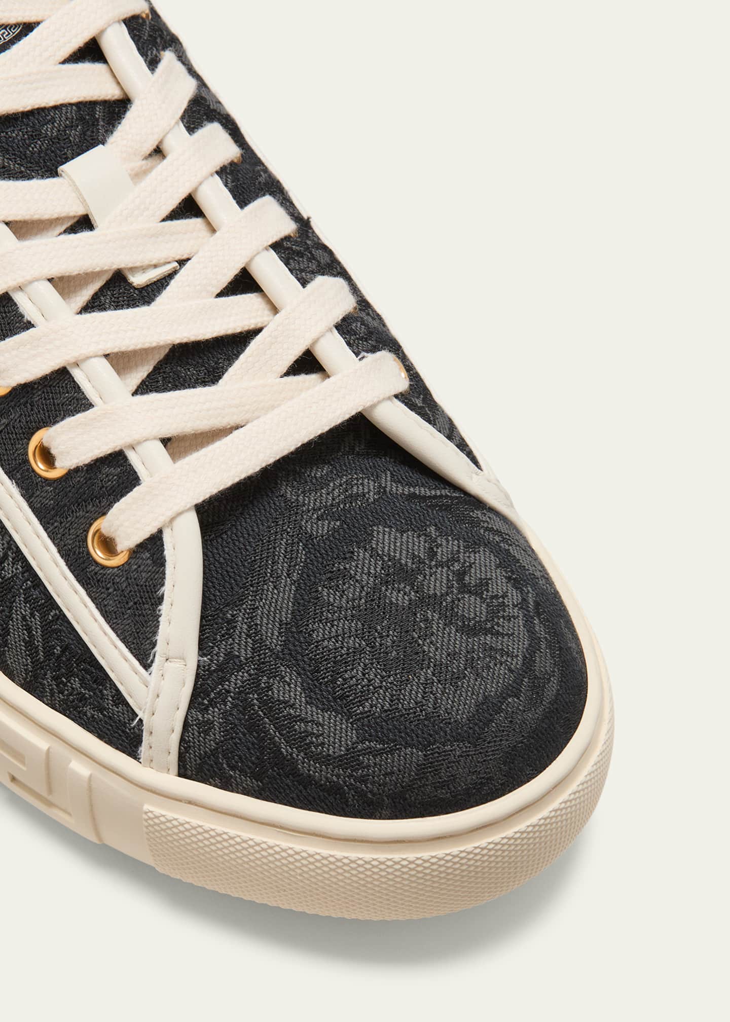 Versace Men's La Greca Baroque Canvas Low-Top Sneakers Image 5 of 5