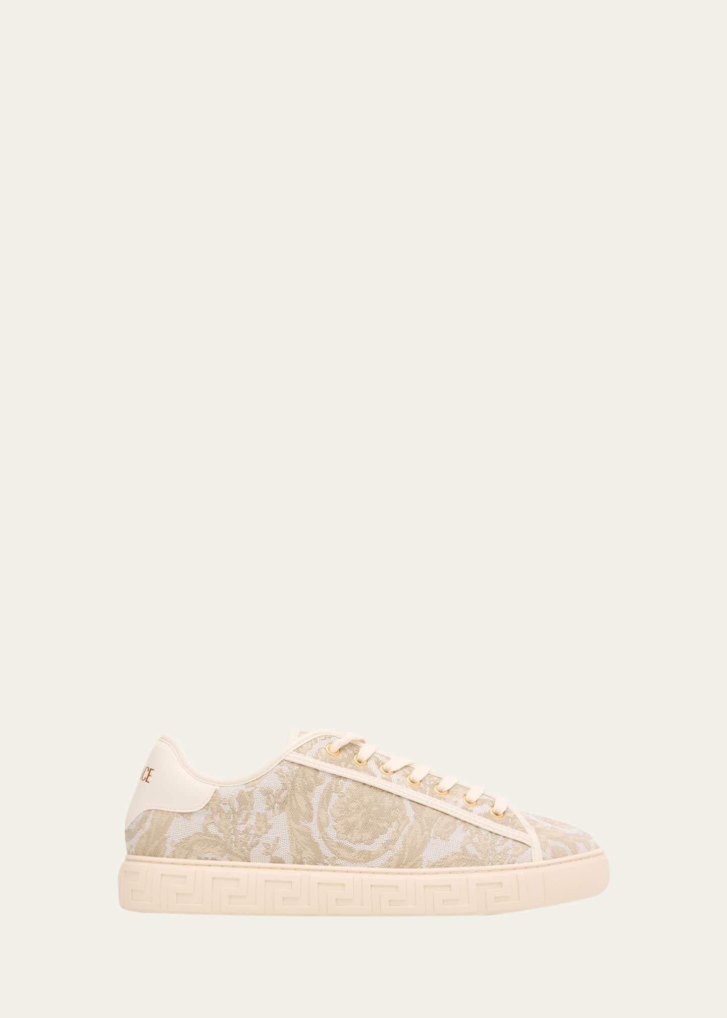 Versace Men's La Greca Baroque Canvas Low-Top Sneakers - Bergdorf