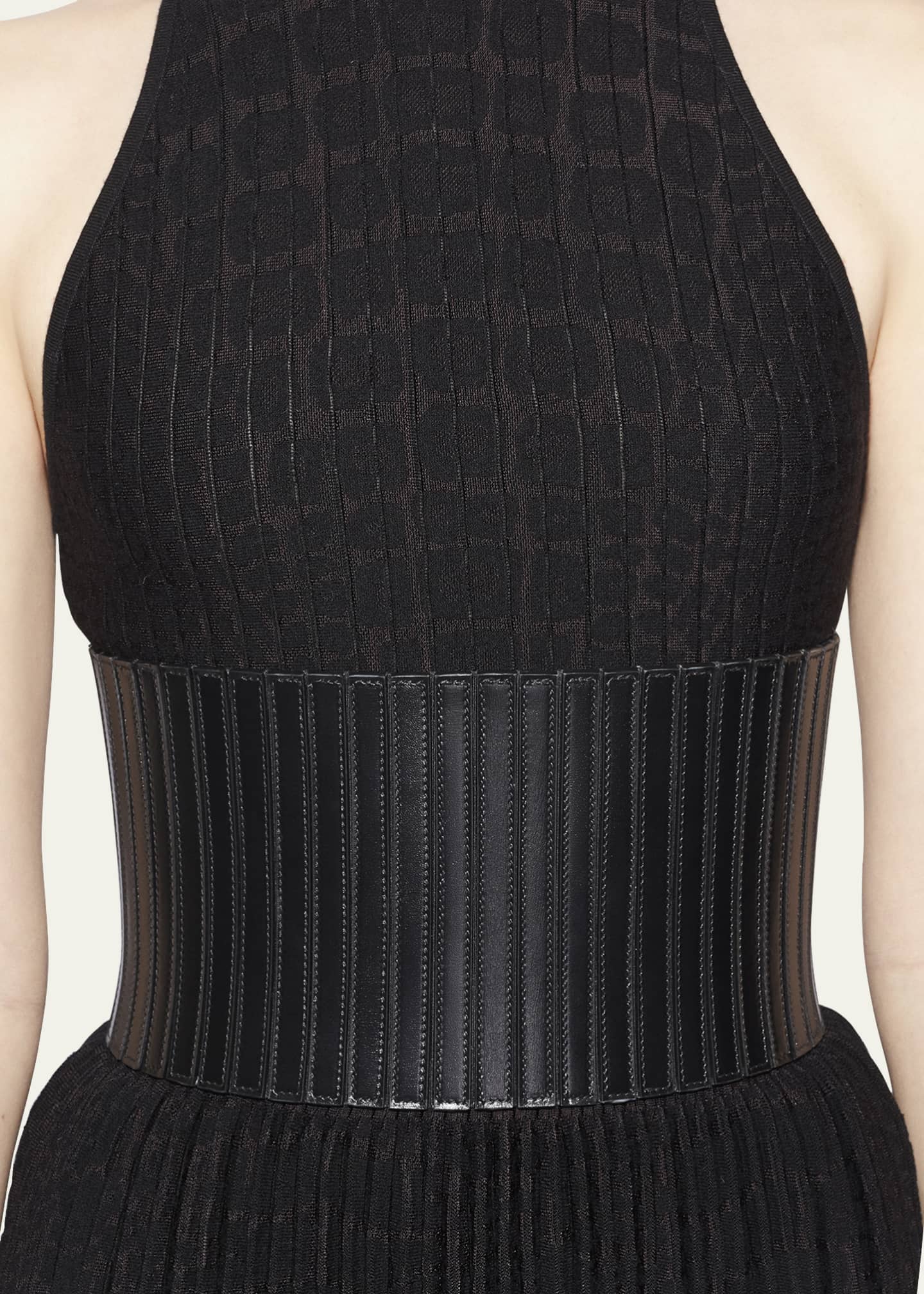 alaia leather corset