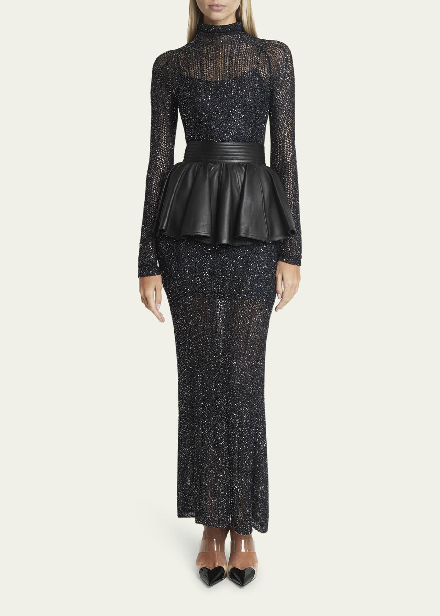 ALAIA Flared Leather Belt Skirt - Bergdorf Goodman