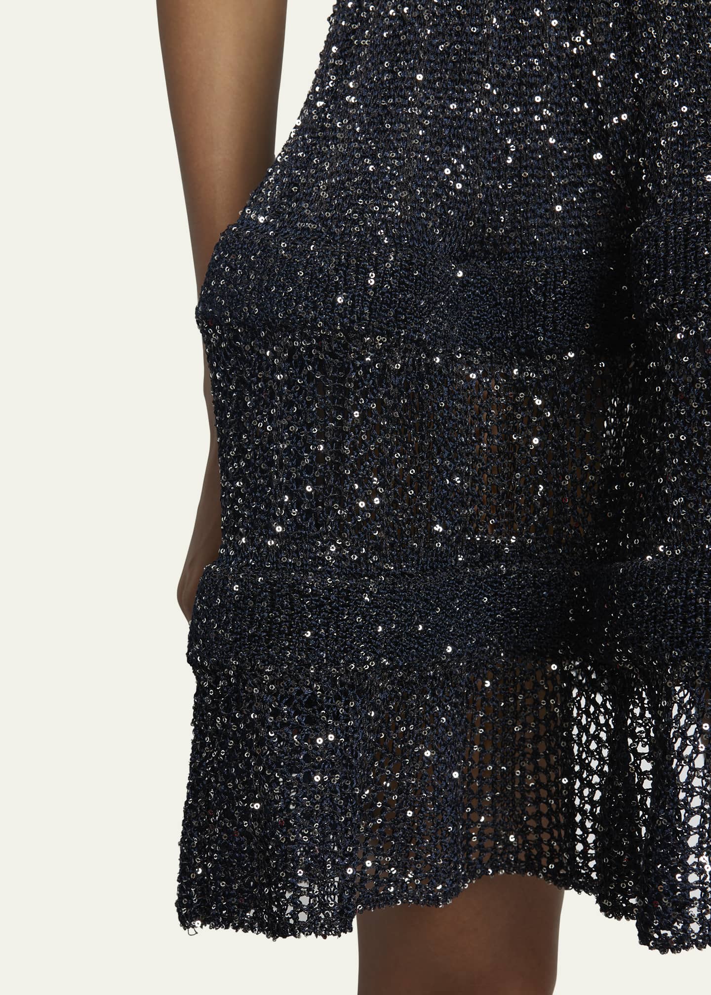 ALAIA Crino Open-Knit Mini Dress with Sequin Detail - Bergdorf Goodman