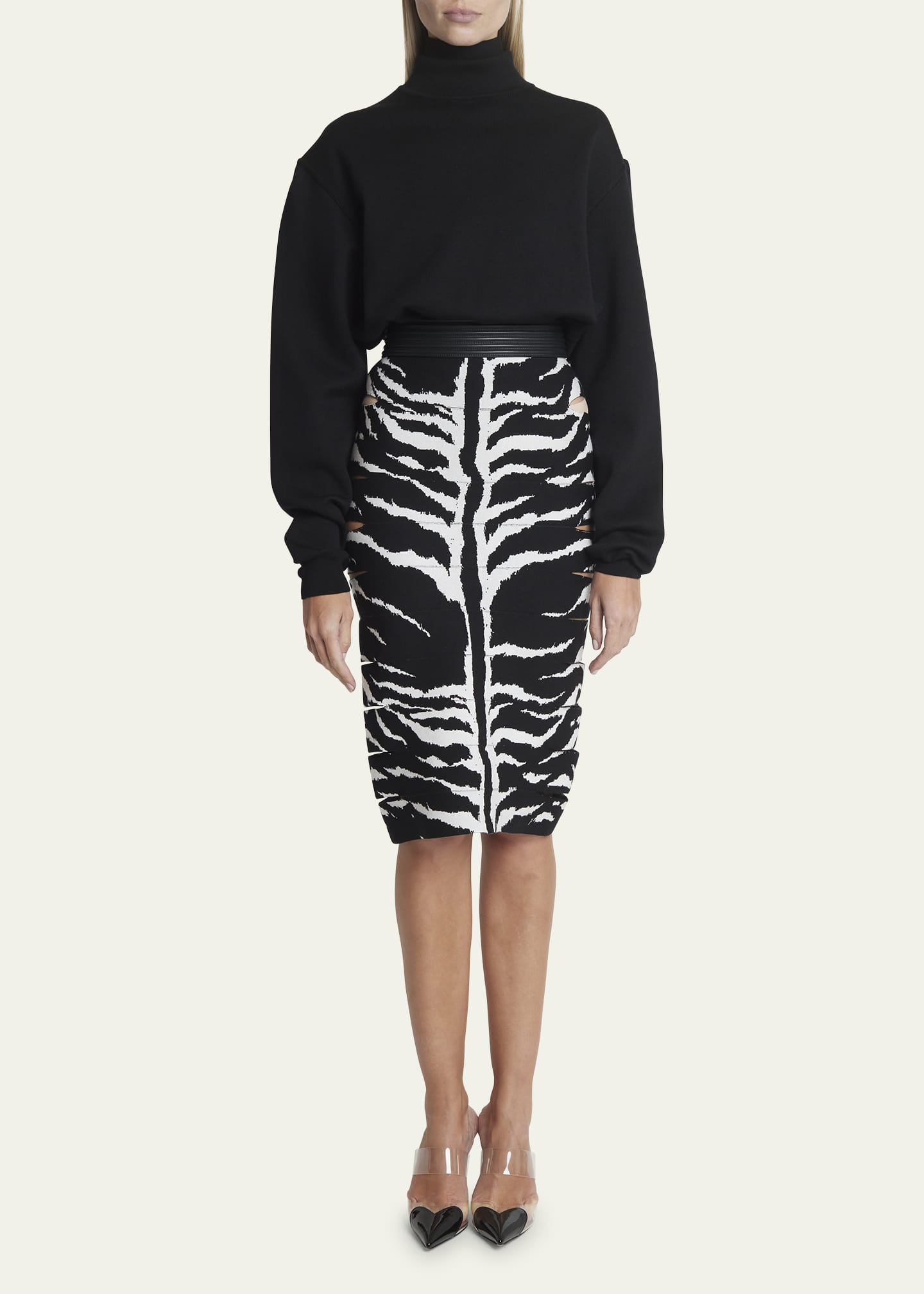 Zebra print fitted skirt sales