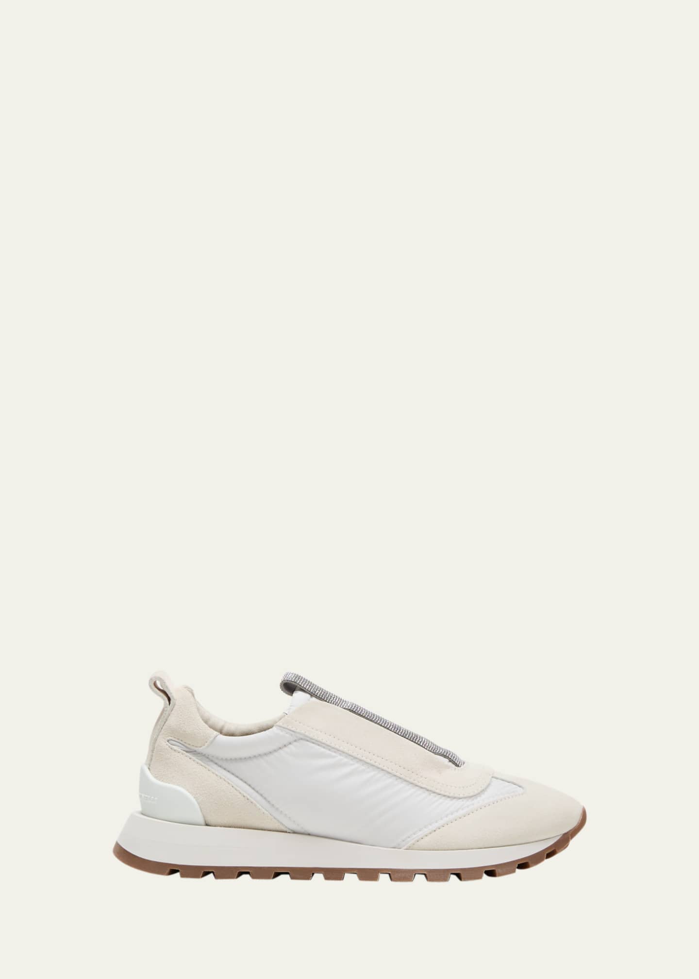 Brunello Cucinelli Monili Laceless Suede Sneakers Image 1 of 5