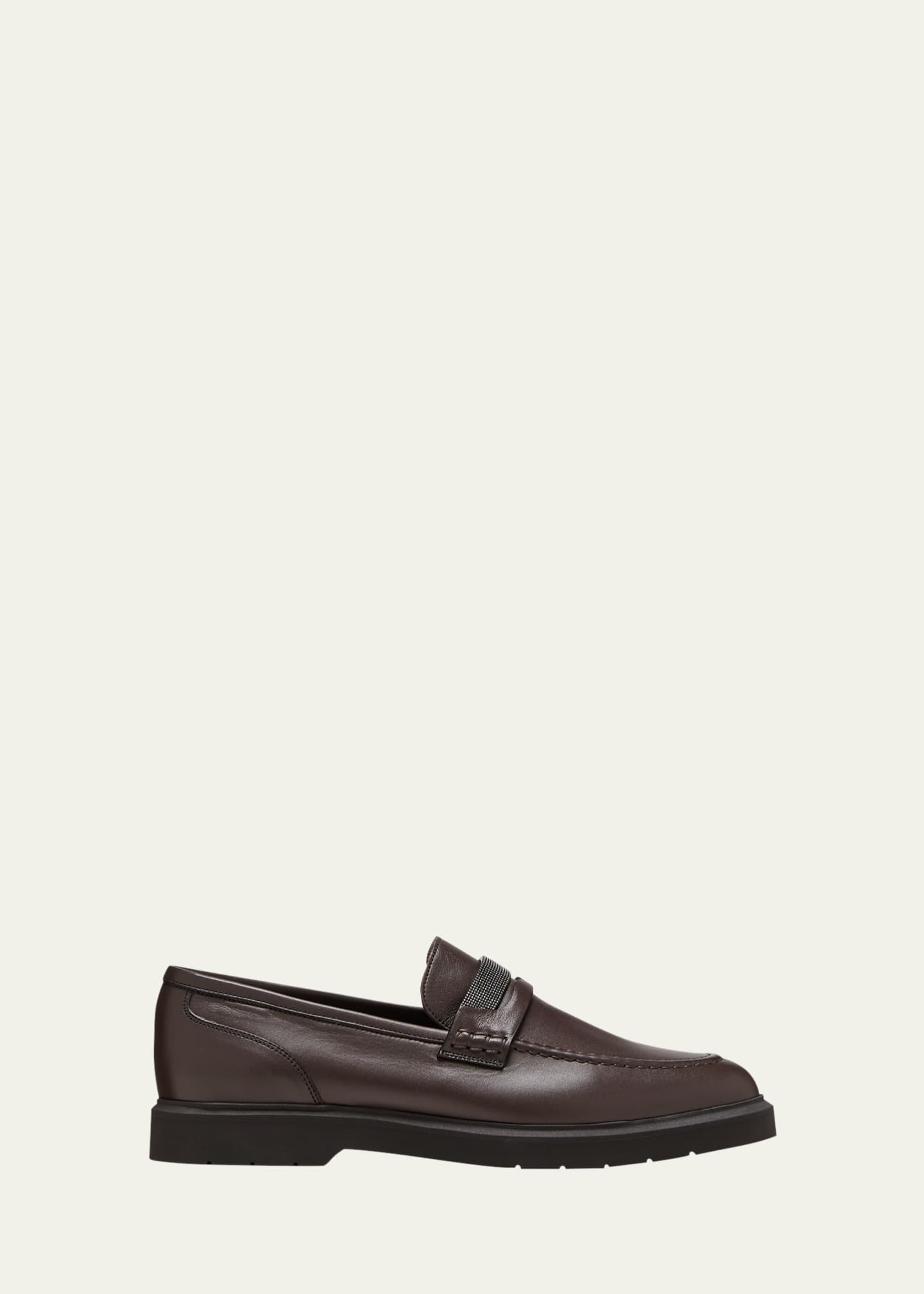 Brunello Cucinelli Leather Monili Penny Loafers Image 1 of 5