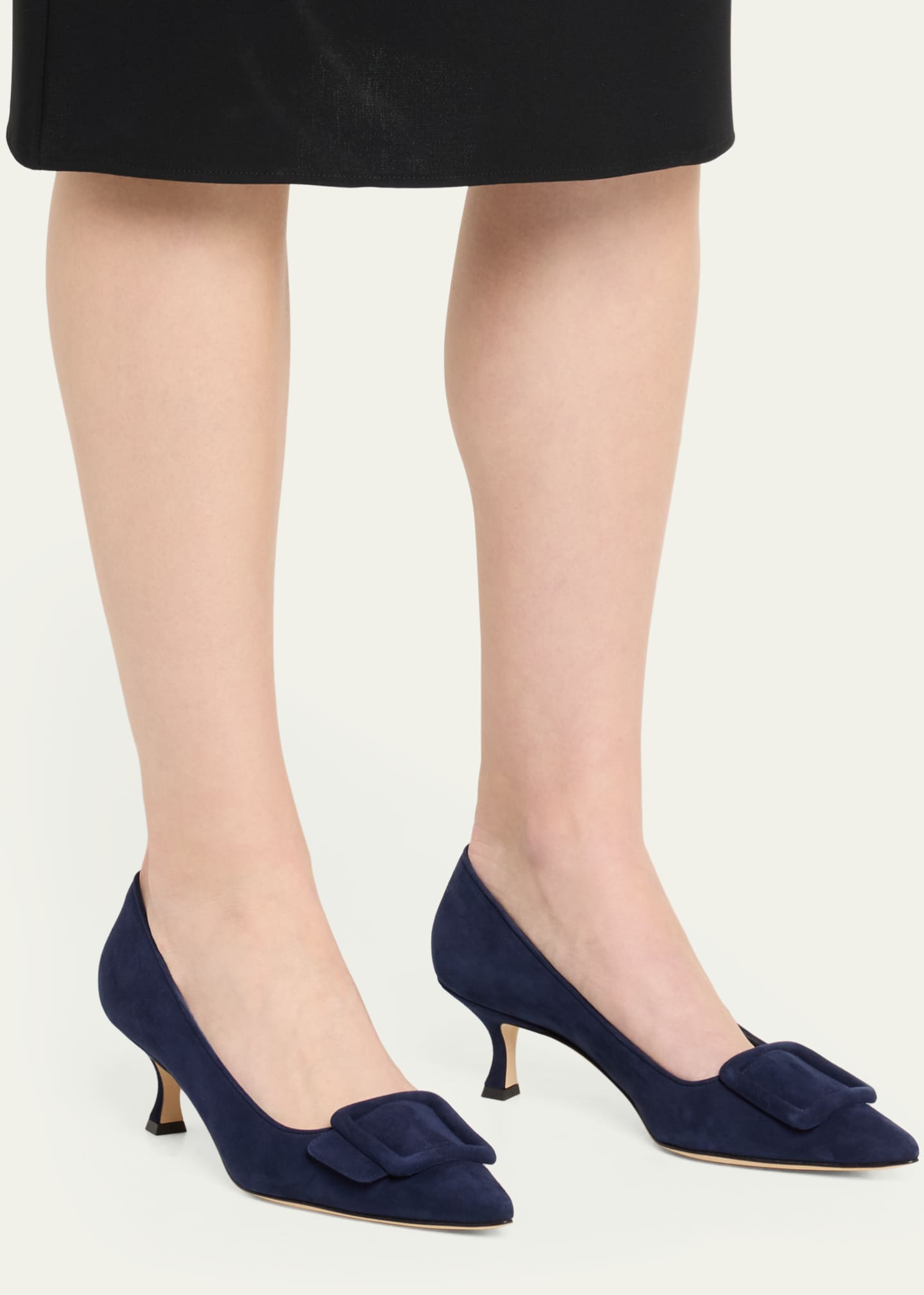 Manolo Blahnik Maysale Suede Buckle Pumps Image 2 of 5